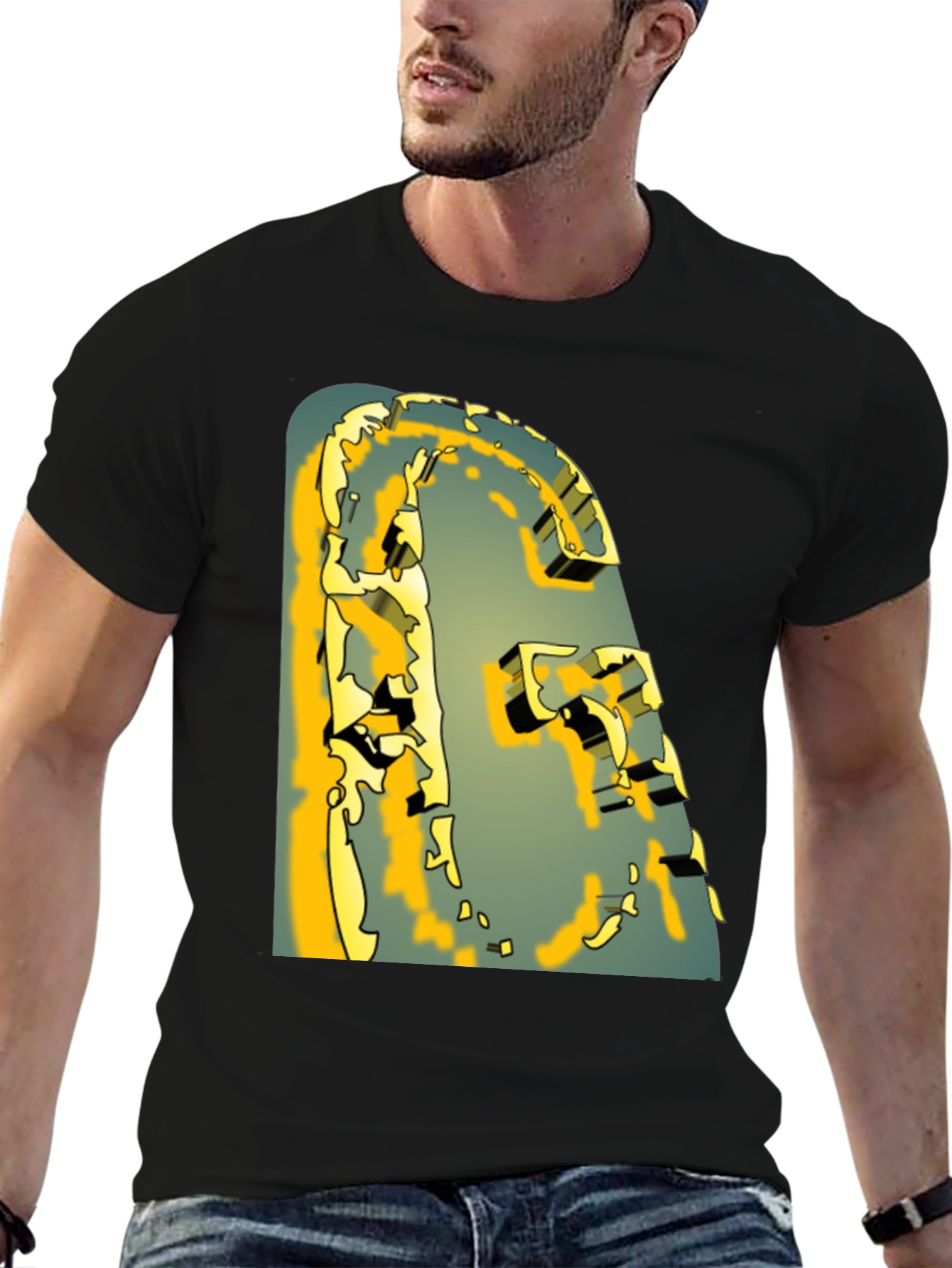 Abstract Graphic Print T-Shirt - Modern Art Tee