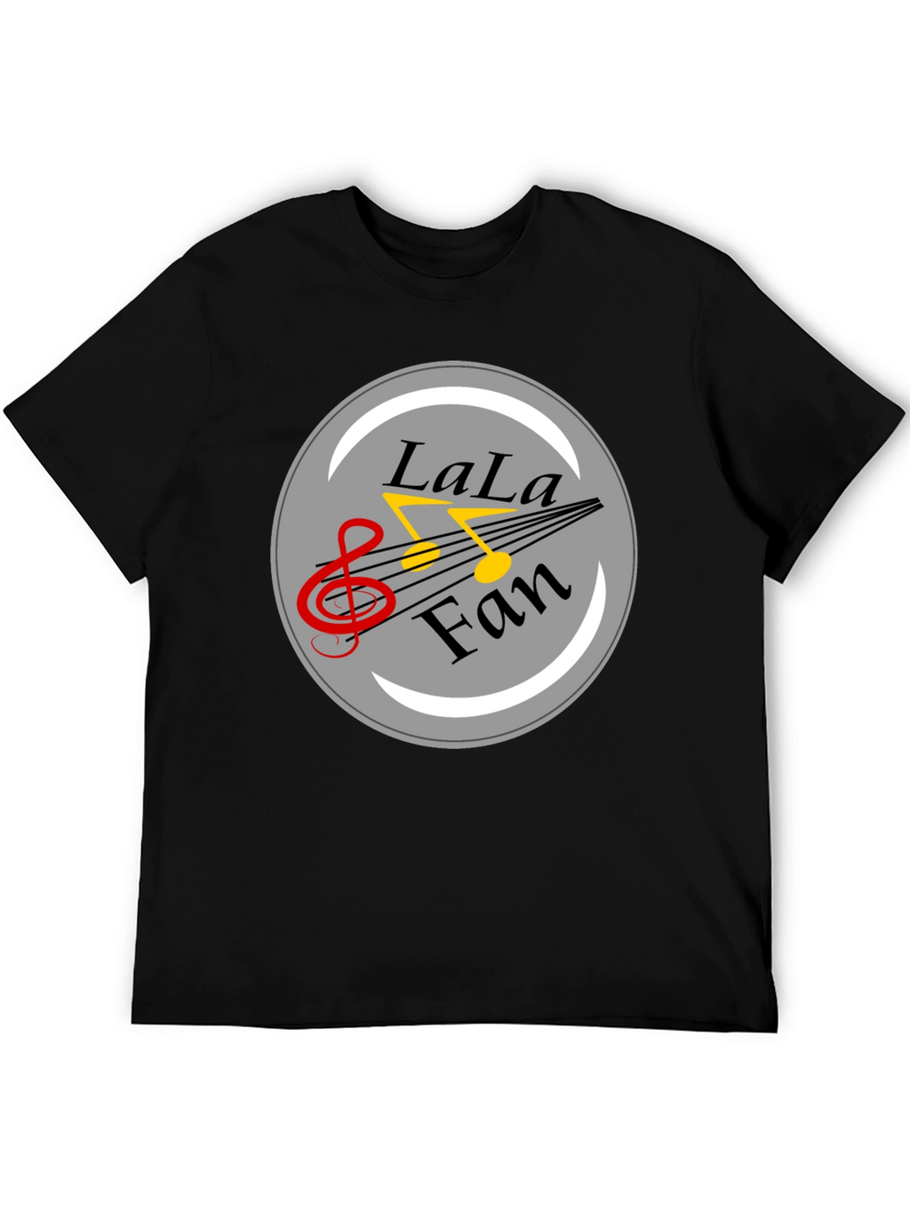 LaLa Fan Music Graphic Black T-Shirt