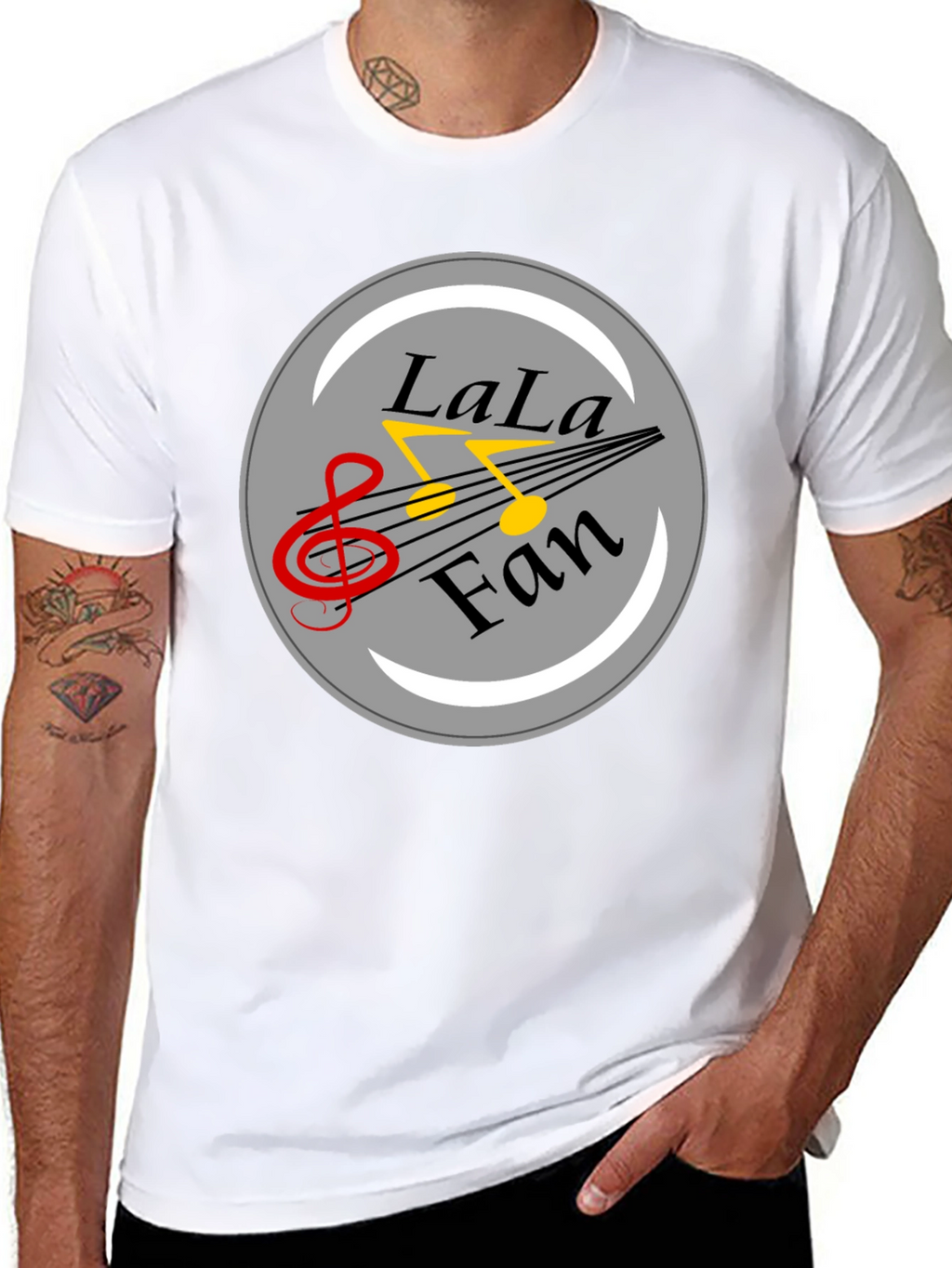LaLa Fan Music Graphic Black T-Shirt