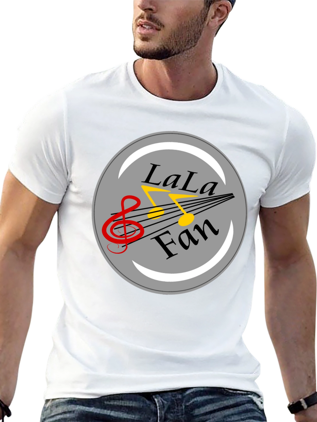 LaLa Fan Music Graphic Black T-Shirt