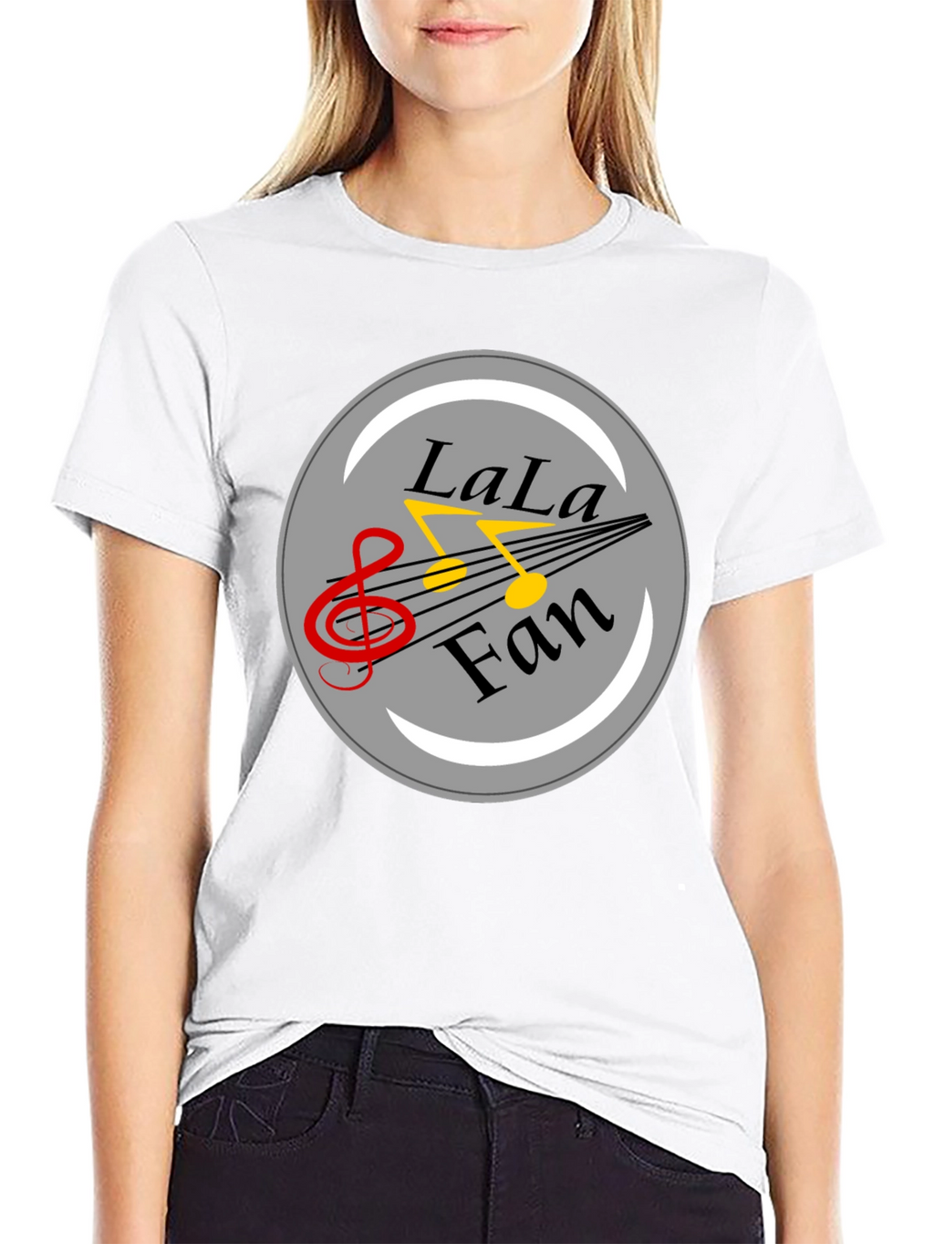 LaLa Fan Music Graphic Black T-Shirt