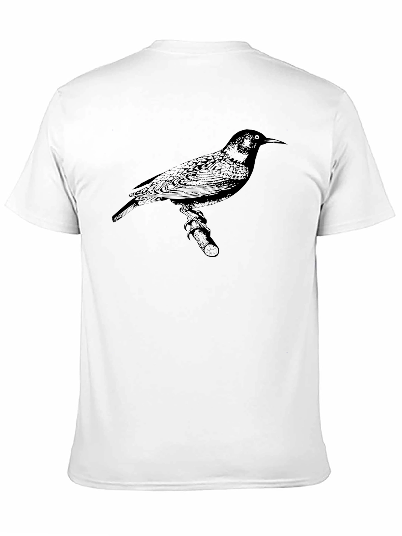 Bird Print Mens Black T-Shirt