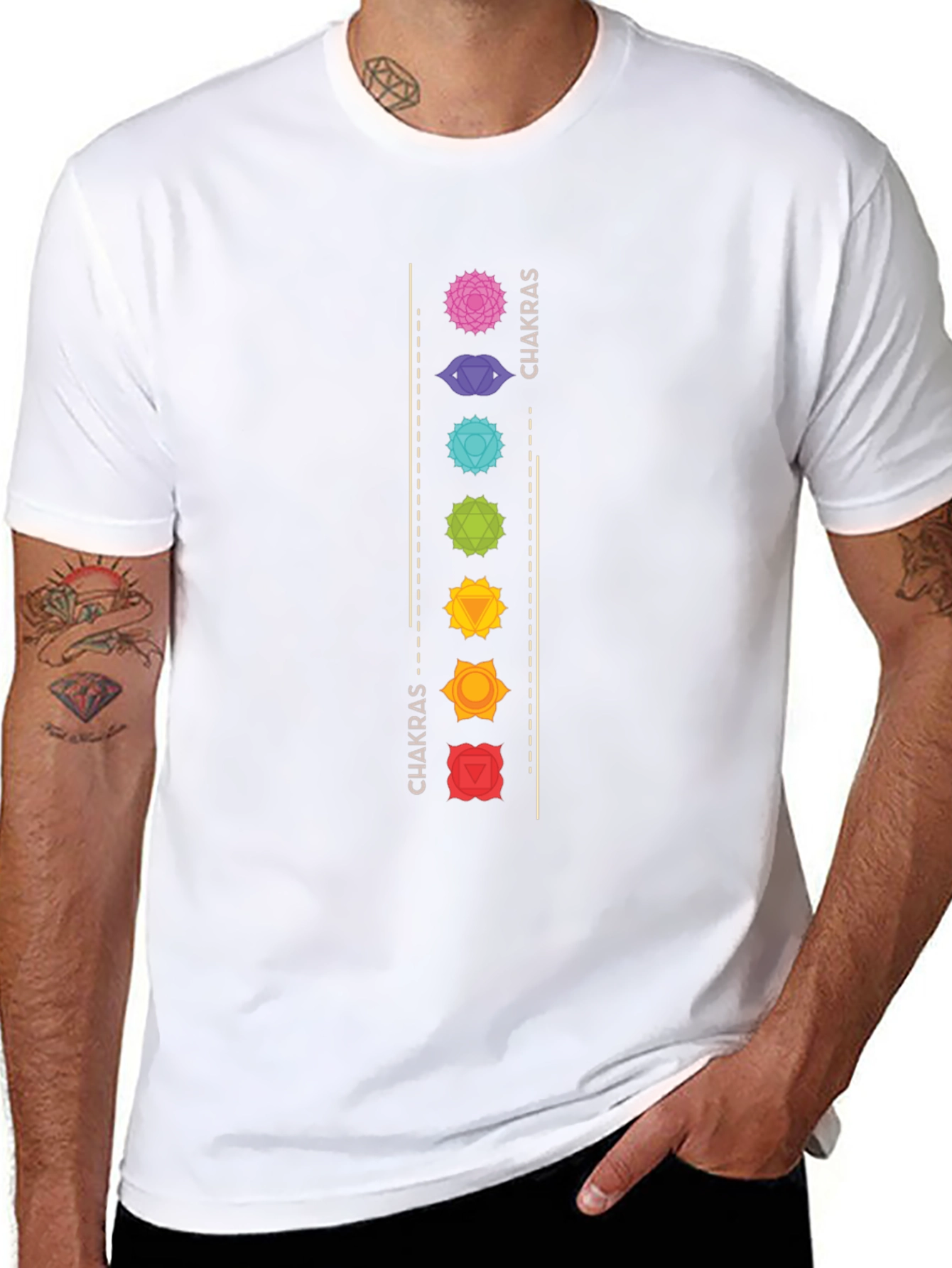 Chakra Design Black T-Shirt for Men