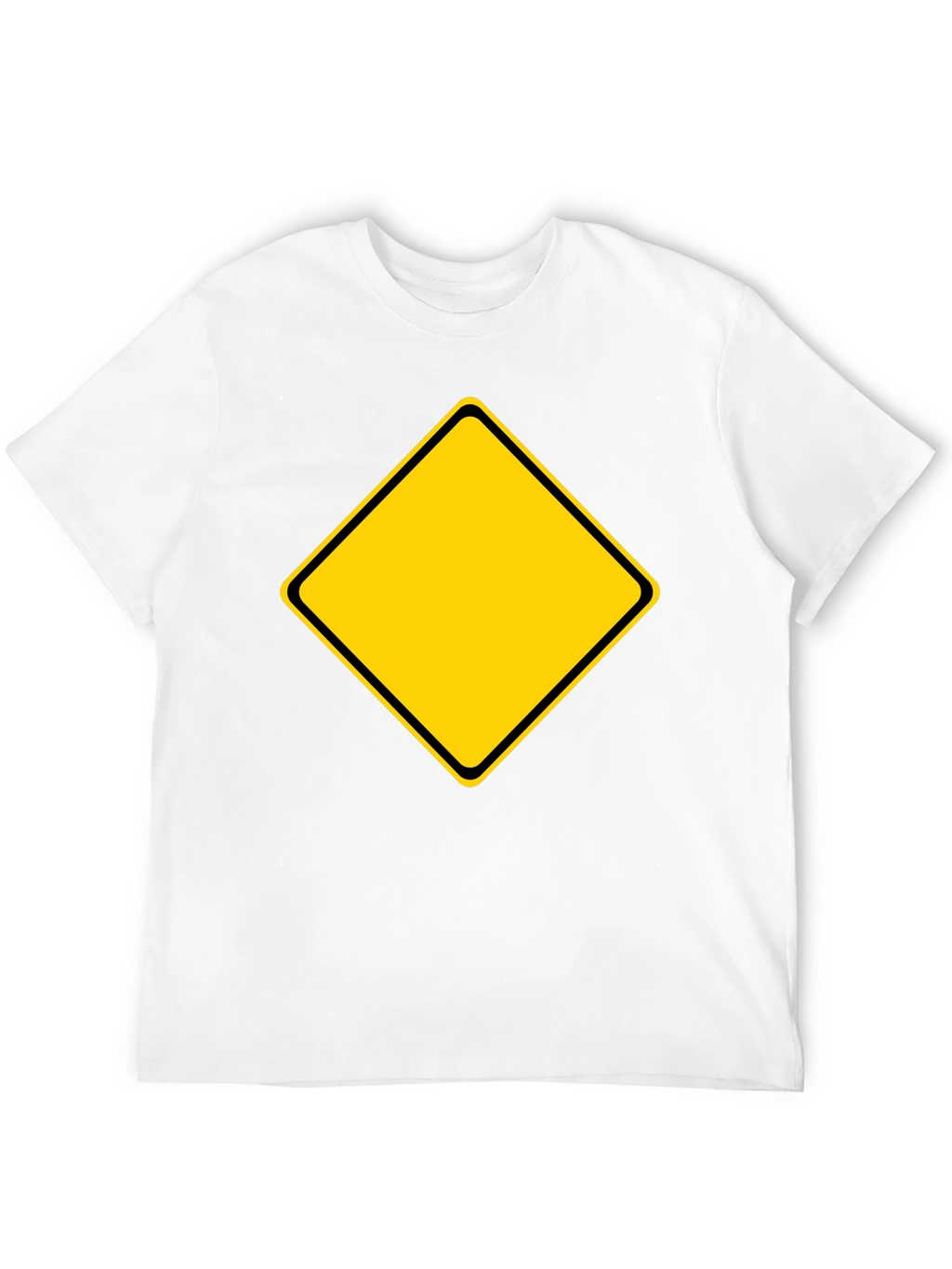 Mens Black T-Shirt with Yellow Diamond Graphic
