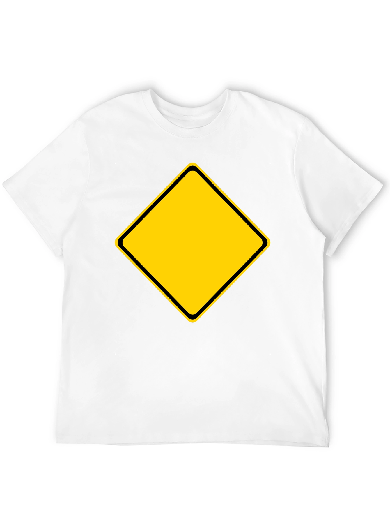 Mens Black T-Shirt with Yellow Diamond Graphic