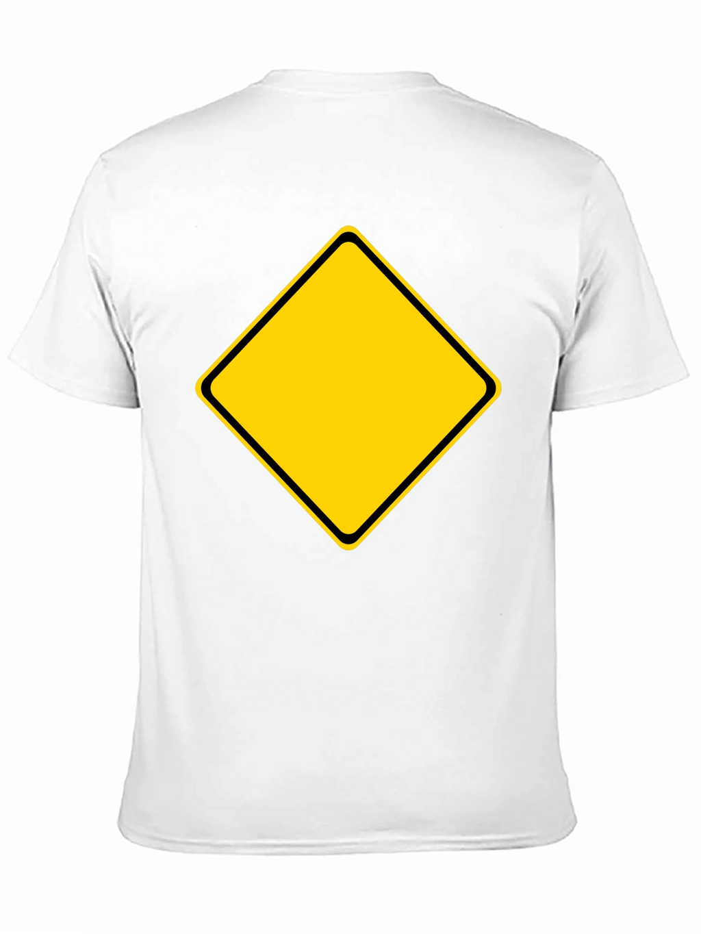 Mens Black T-Shirt with Yellow Diamond Graphic