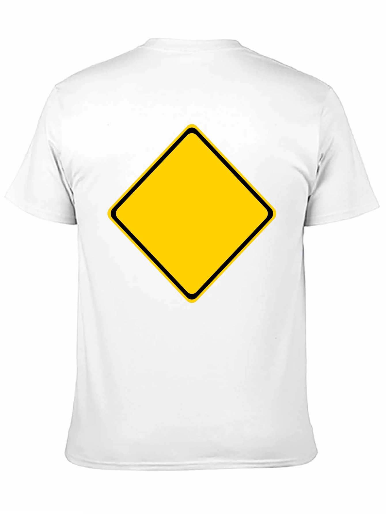 Mens Black T-Shirt with Yellow Diamond Graphic