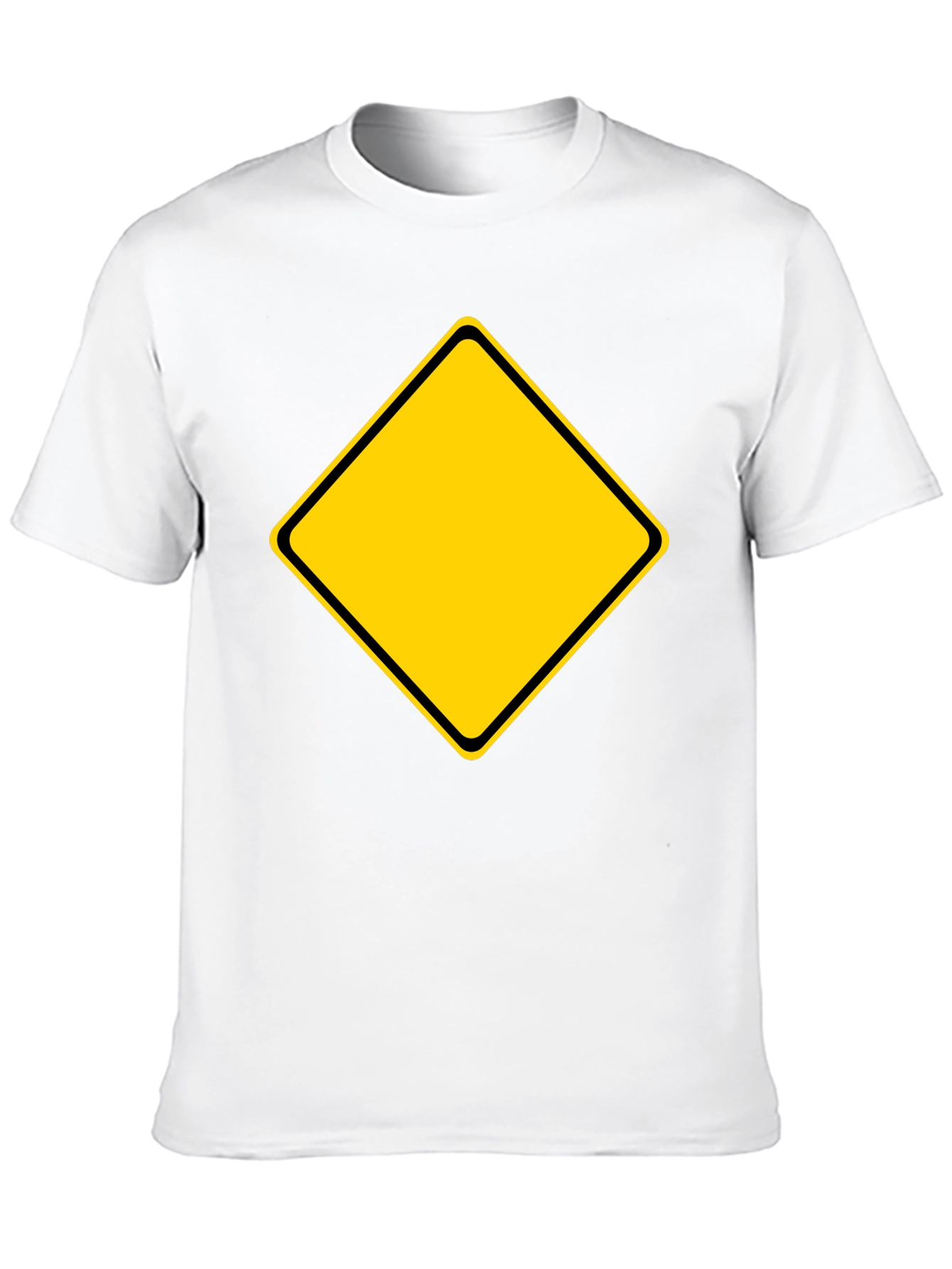 Mens Black T-Shirt with Yellow Diamond Graphic