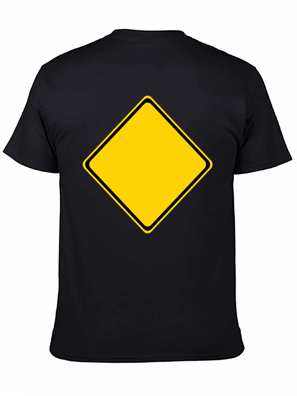 Mens Black T-Shirt with Yellow Diamond Graphic