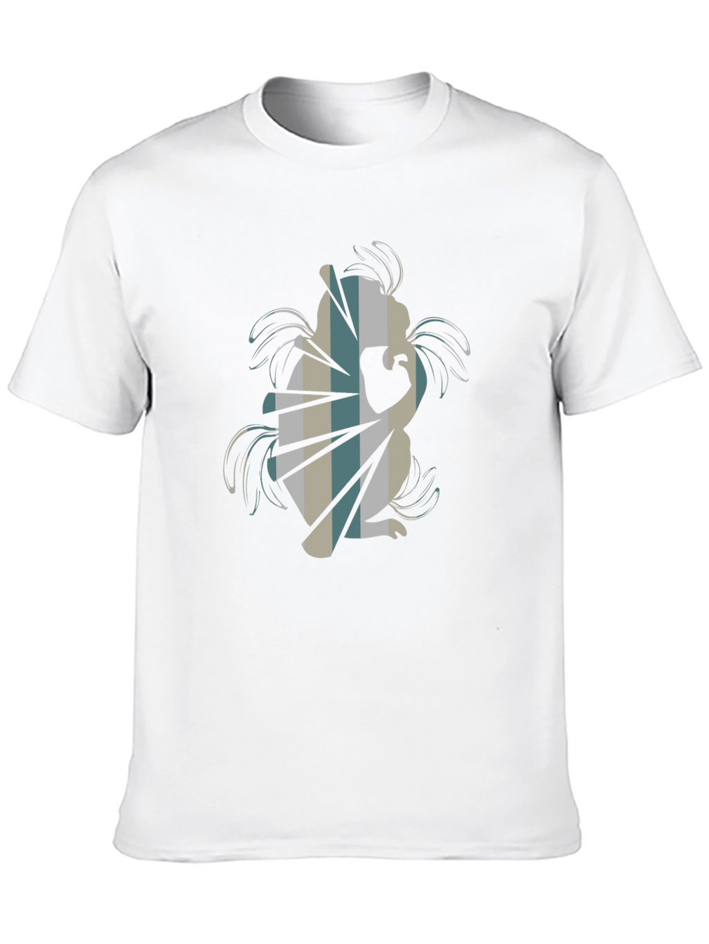 Abstract Squirrel Graphic Tee - Black Cotton Blend