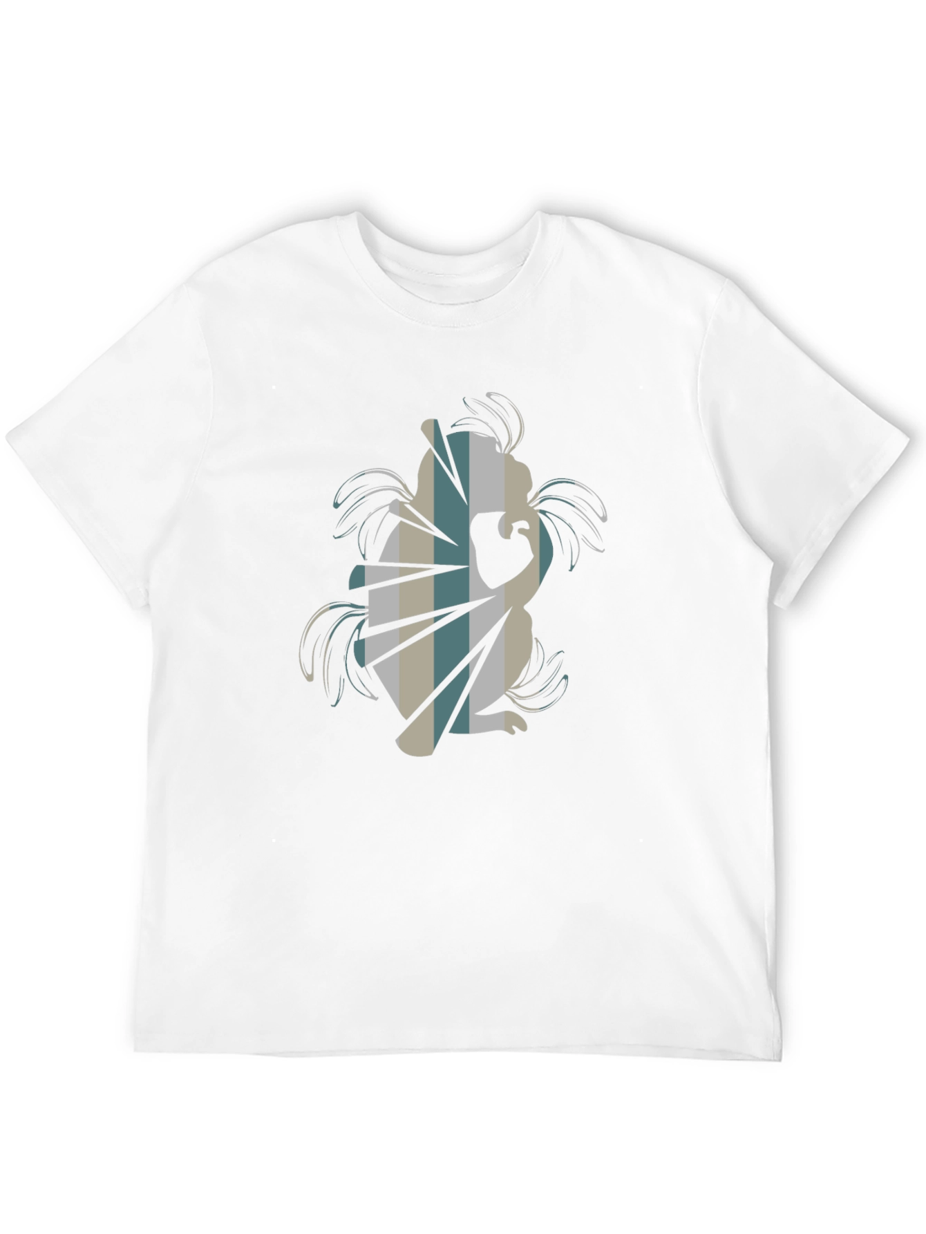 Abstract Squirrel Graphic Tee - Black Cotton Blend