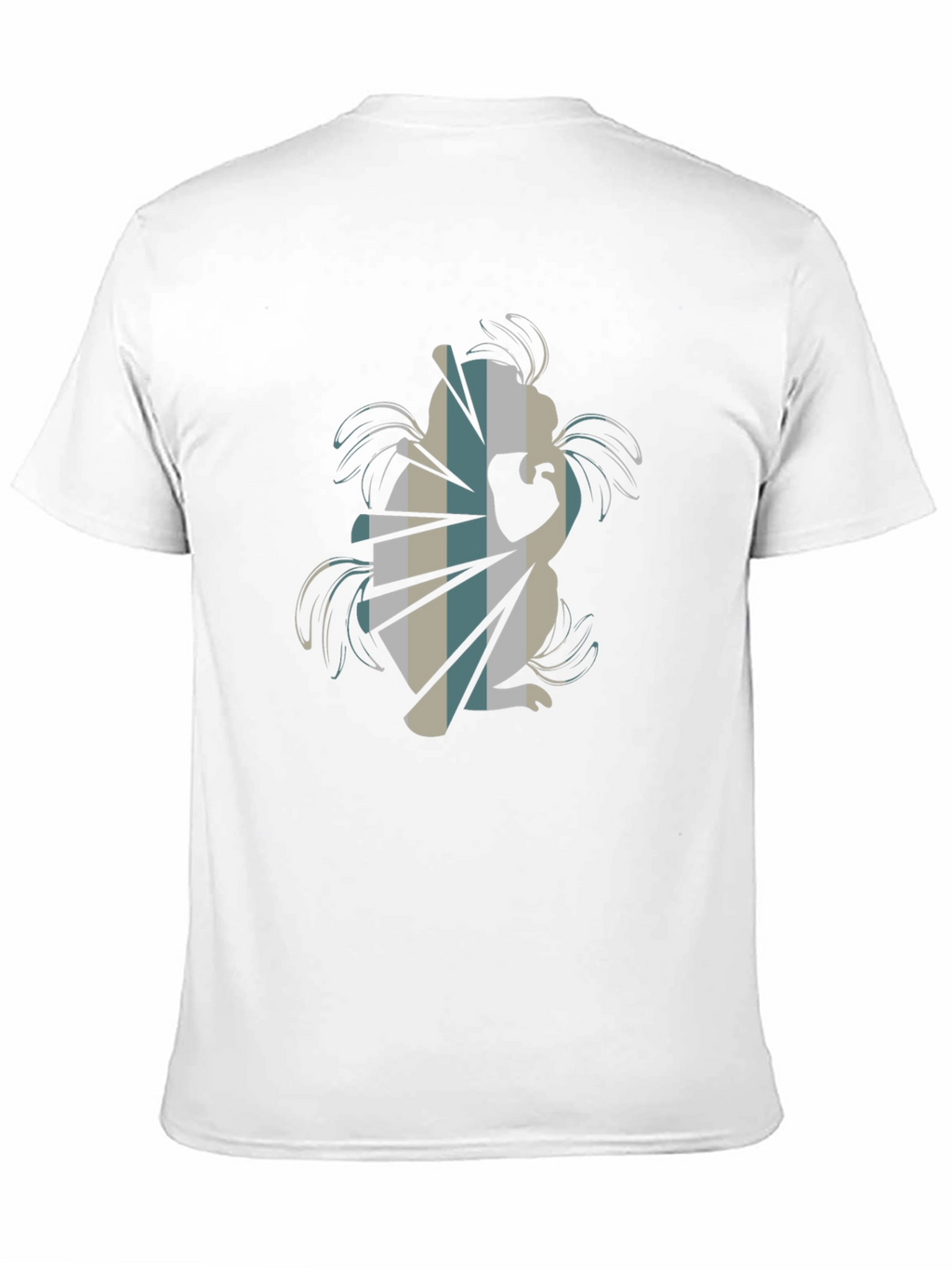 Abstract Squirrel Graphic Tee - Black Cotton Blend