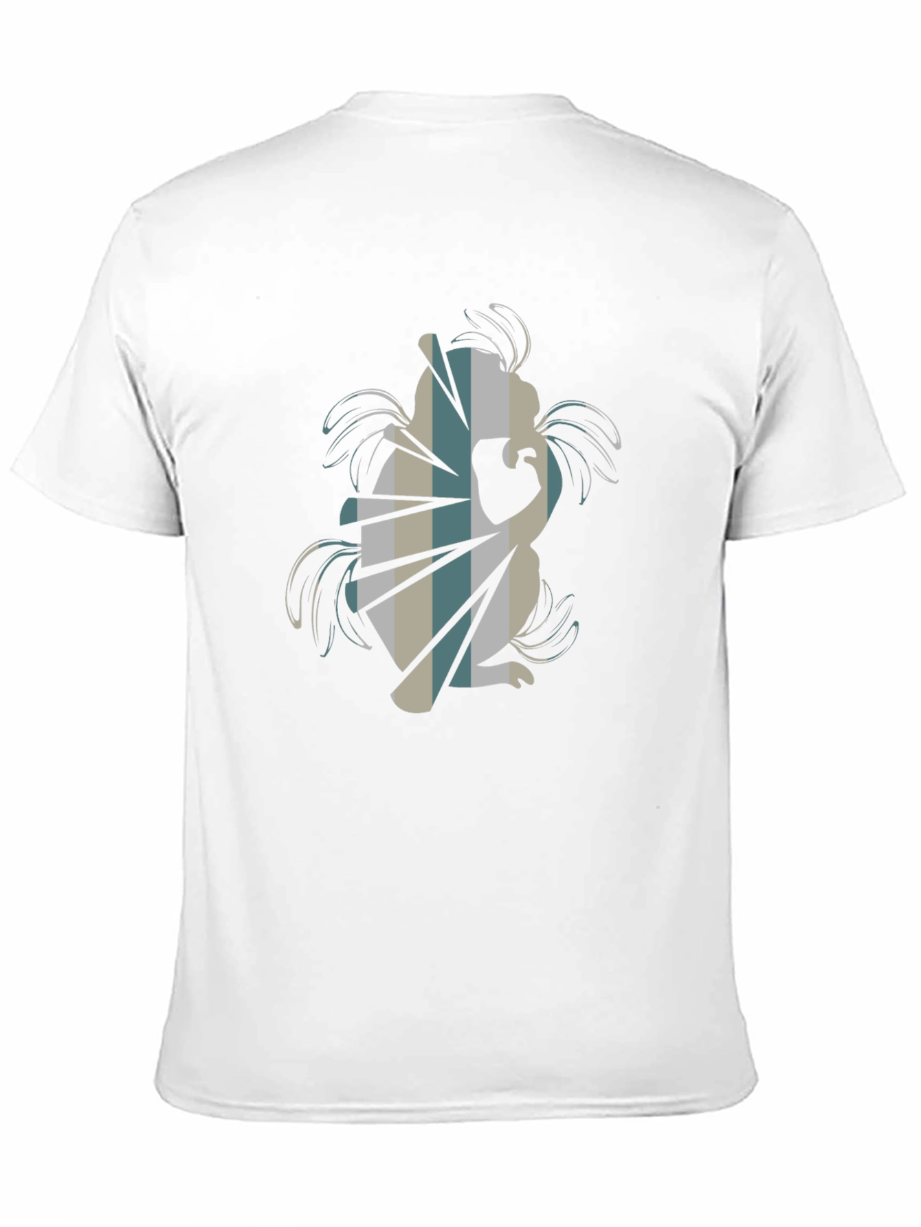 Abstract Squirrel Graphic Tee - Black Cotton Blend