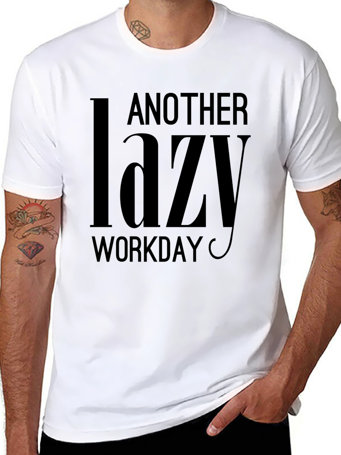 Another Lazy Workday Black T-Shirt