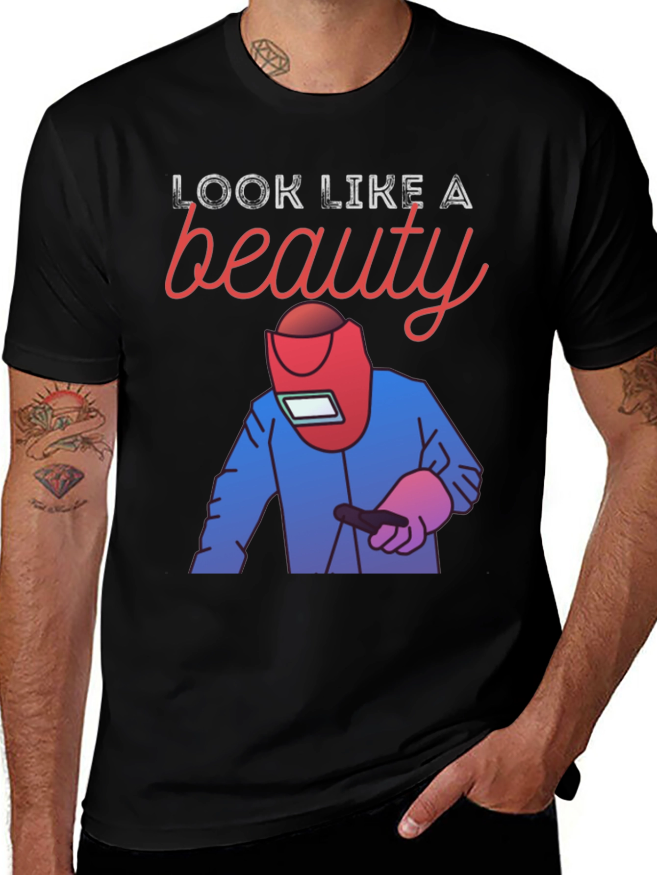 Welder Beauty Graphic Tee - Black Cotton T-Shirt