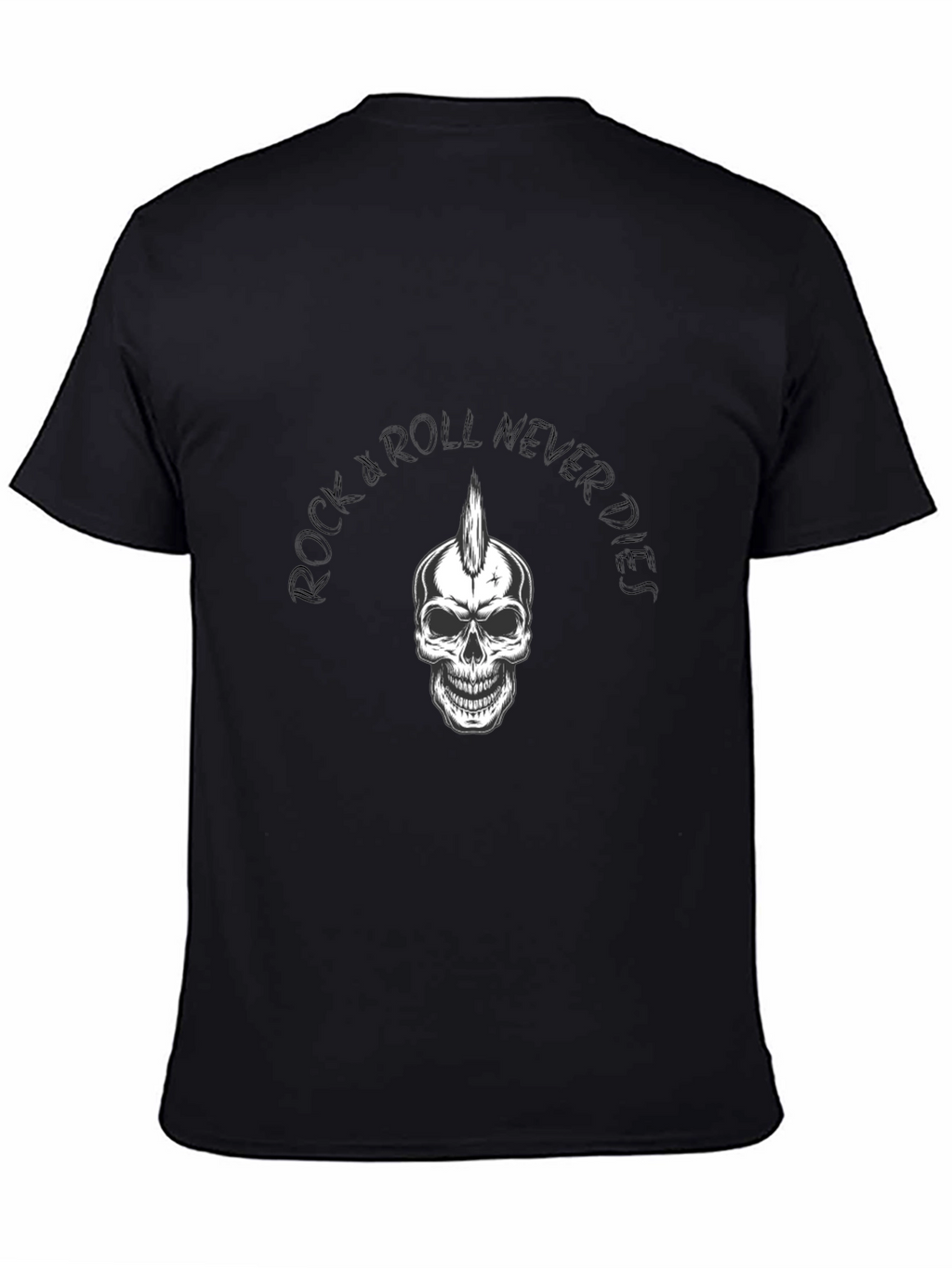 Rock & Roll Never Dies T-Shirt - Skull Graphic