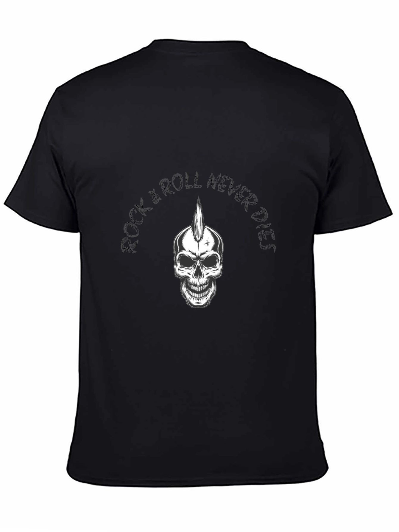 Rock & Roll Never Dies T-Shirt - Skull Graphic