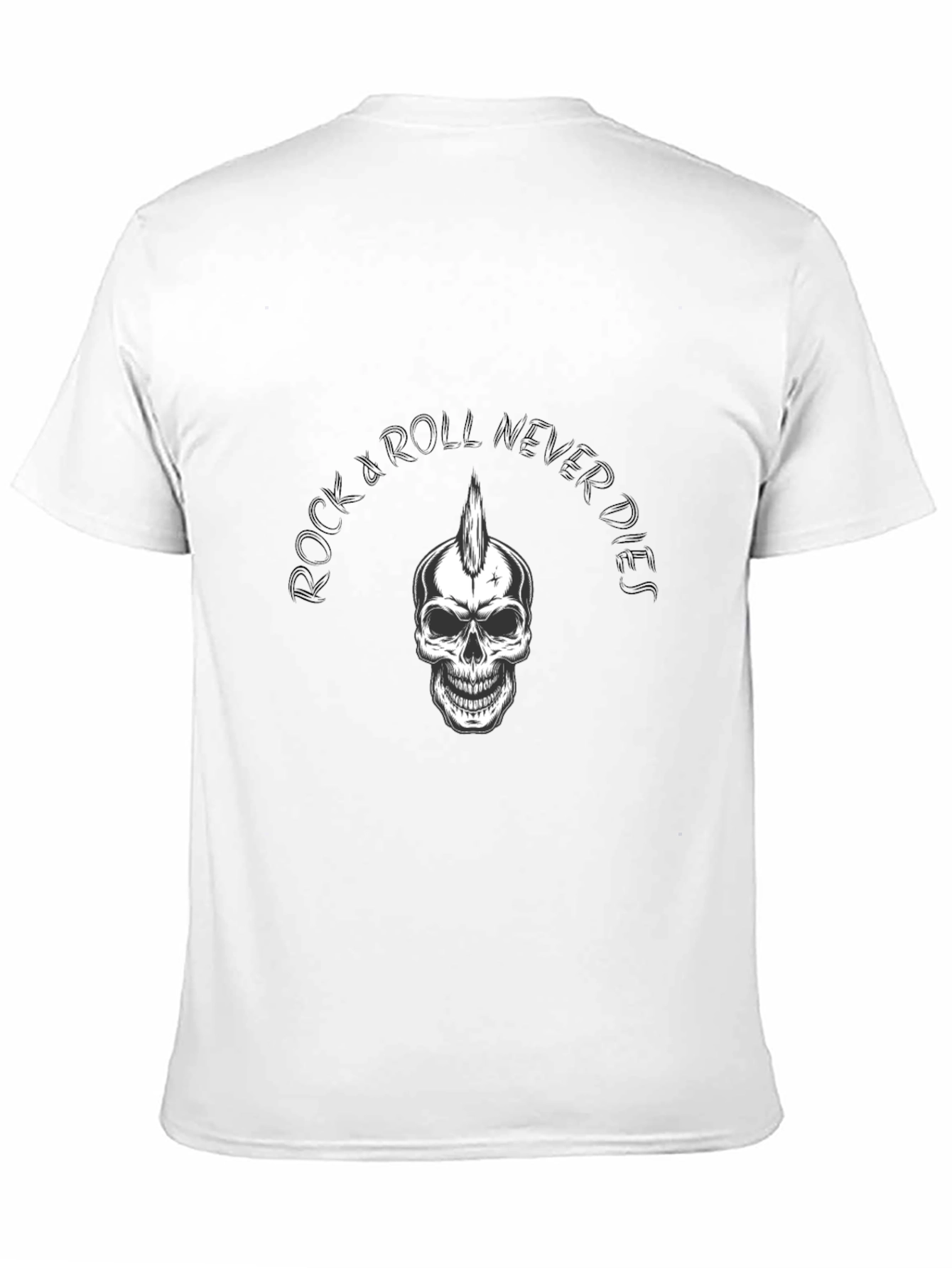 Rock & Roll Never Dies T-Shirt - Skull Graphic