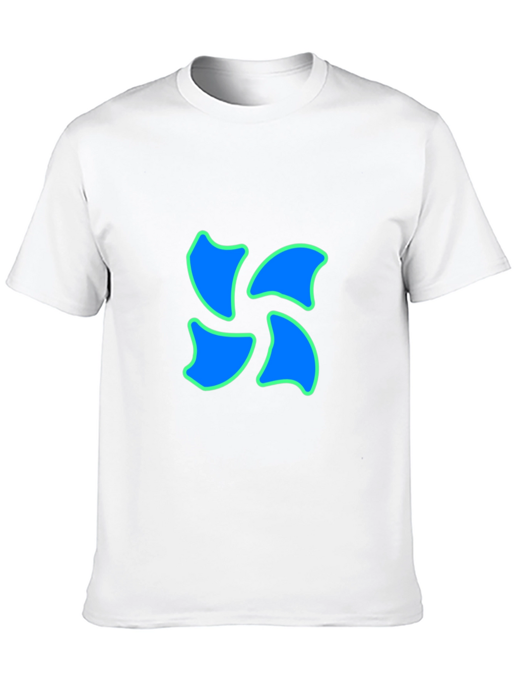Black Tee with Blue Swirl Design