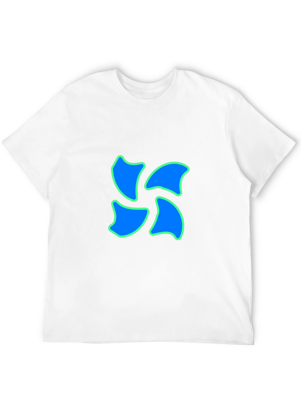 Black Tee with Blue Swirl Design