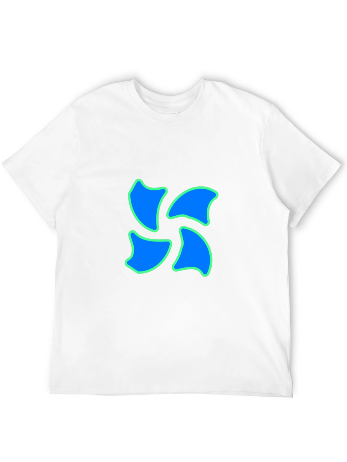 Black Tee with Blue Swirl Design