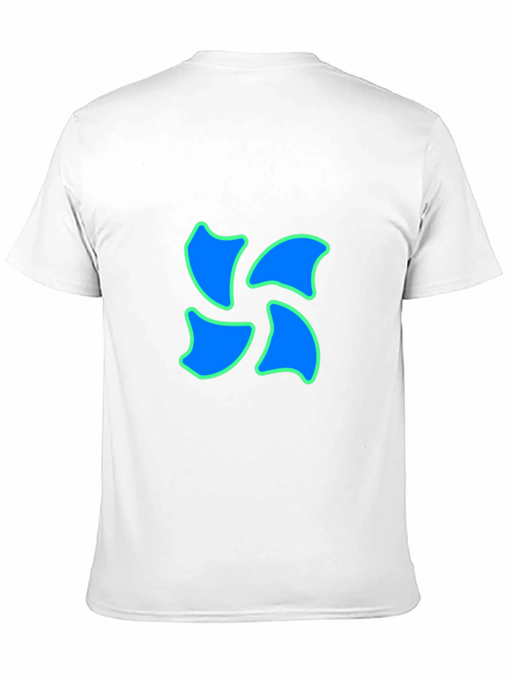 Black Tee with Blue Swirl Design