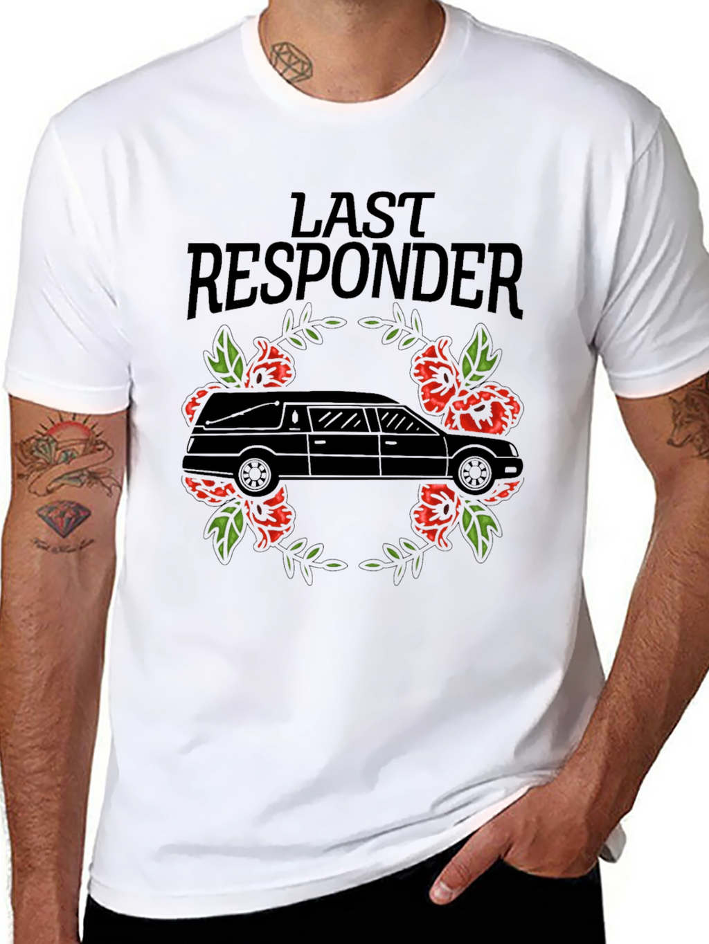 Last Responder Hearse Graphic T-Shirt
