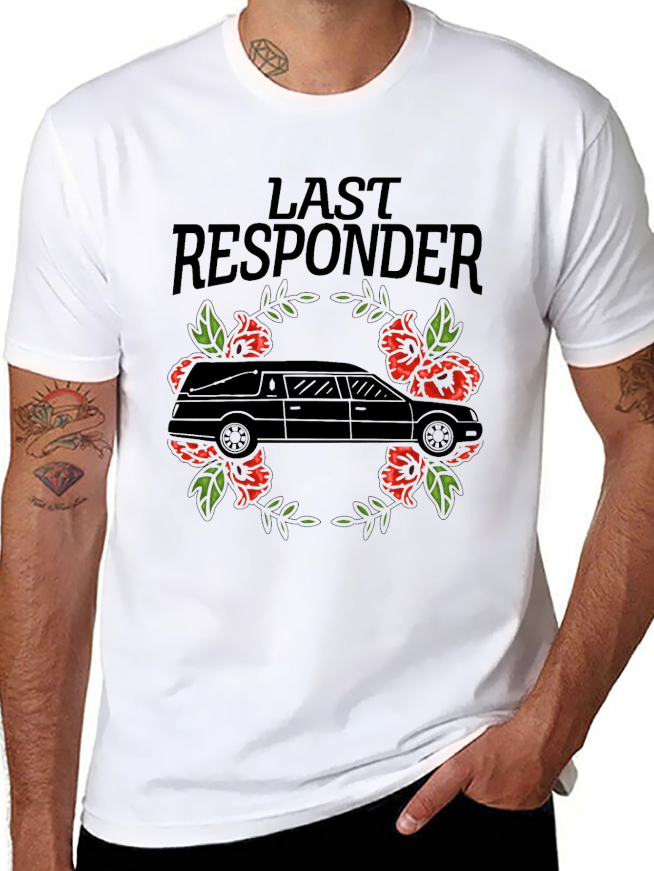 Last Responder Hearse Graphic T-Shirt