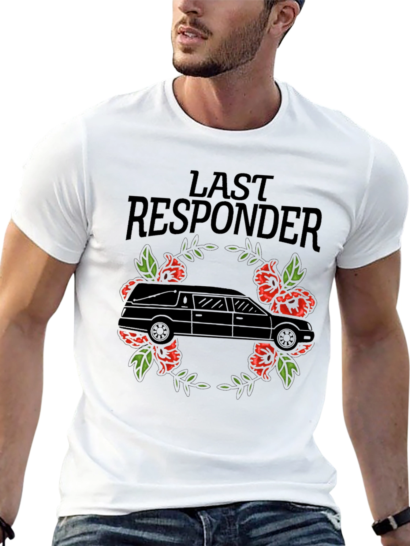 Last Responder Hearse Graphic T-Shirt