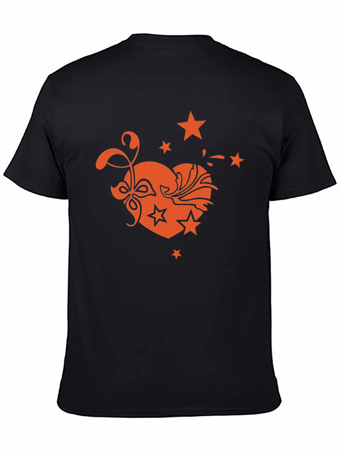 Heart Star Graphic Tee - Stylish Mens Black T-Shirt