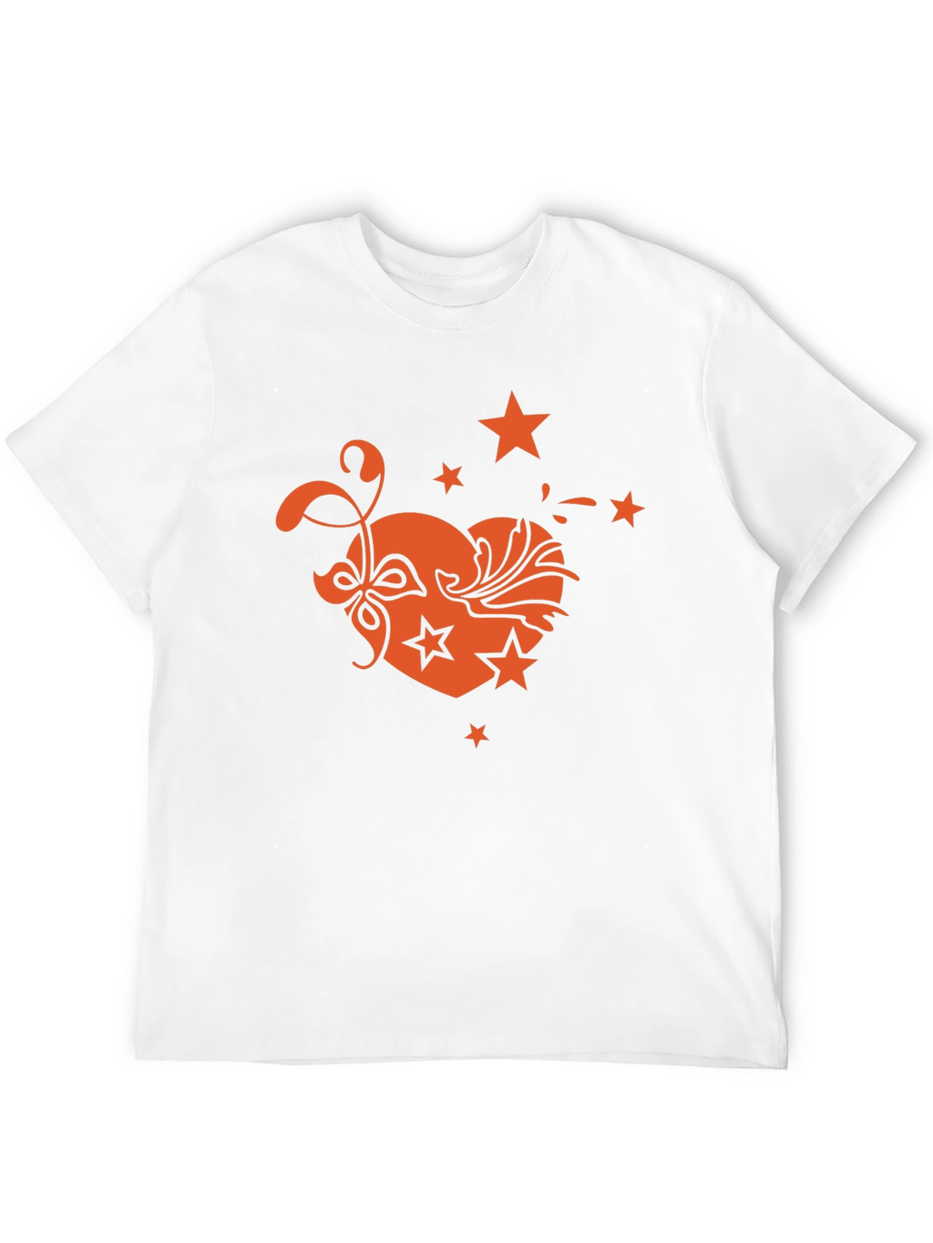 Heart Star Graphic Tee - Stylish Mens Black T-Shirt