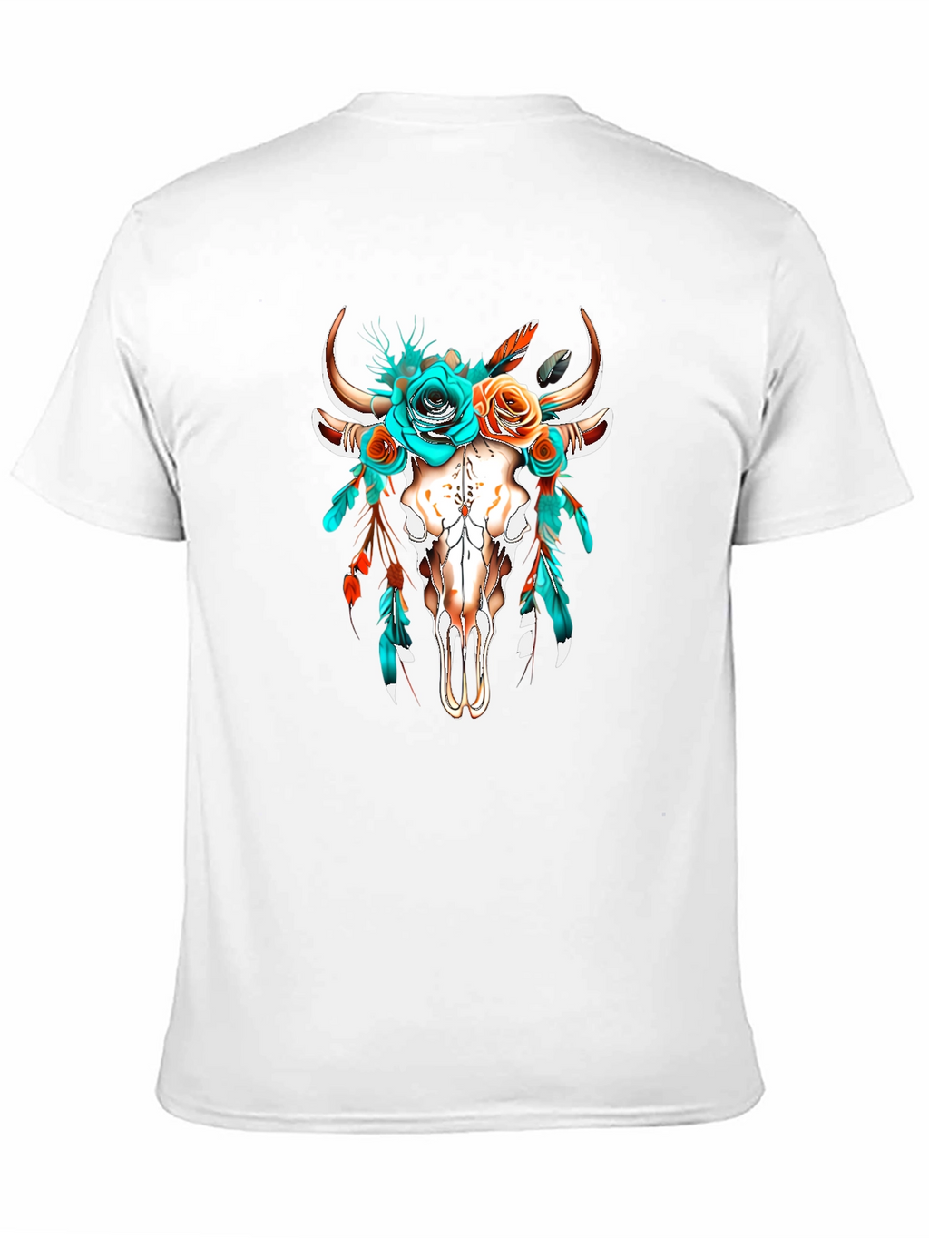 Boho Bull Skull Floral T-Shirt