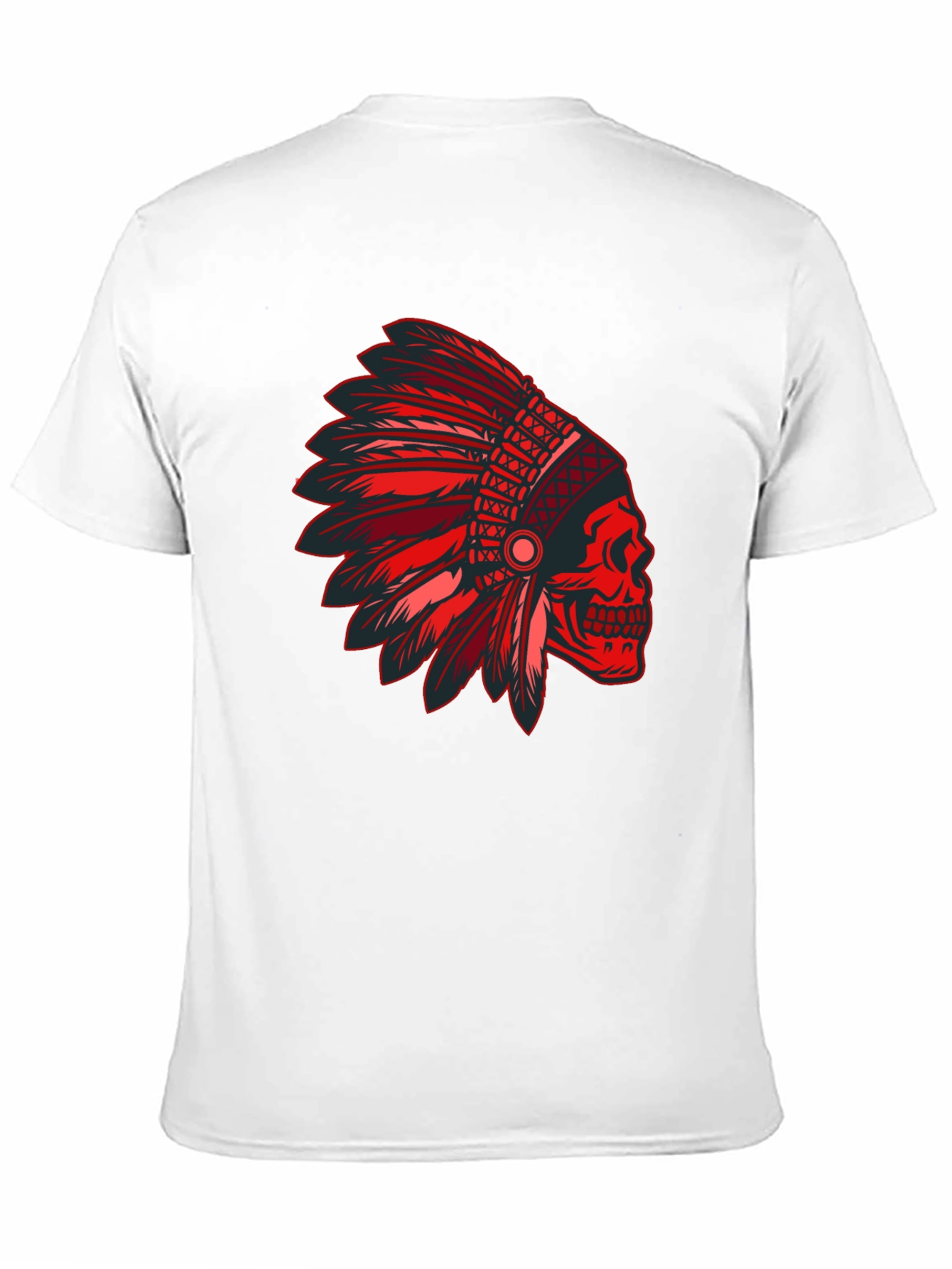 Red Skull Indian Headdress Graphic T-Shirt