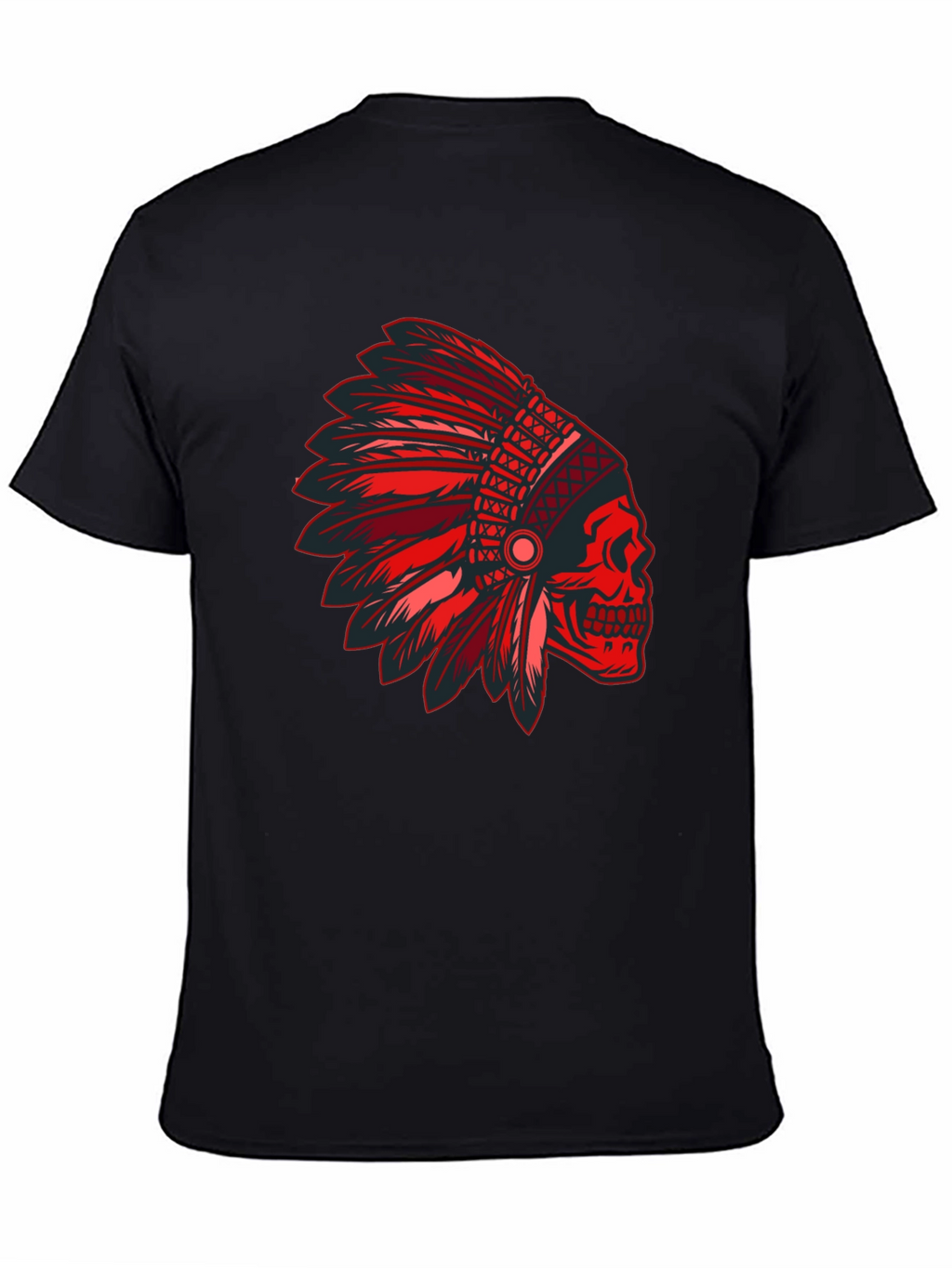 Red Skull Indian Headdress Graphic T-Shirt