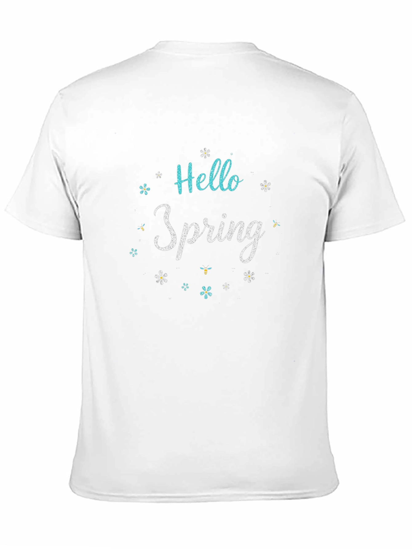 Hello Spring Black Graphic Tee for Men
