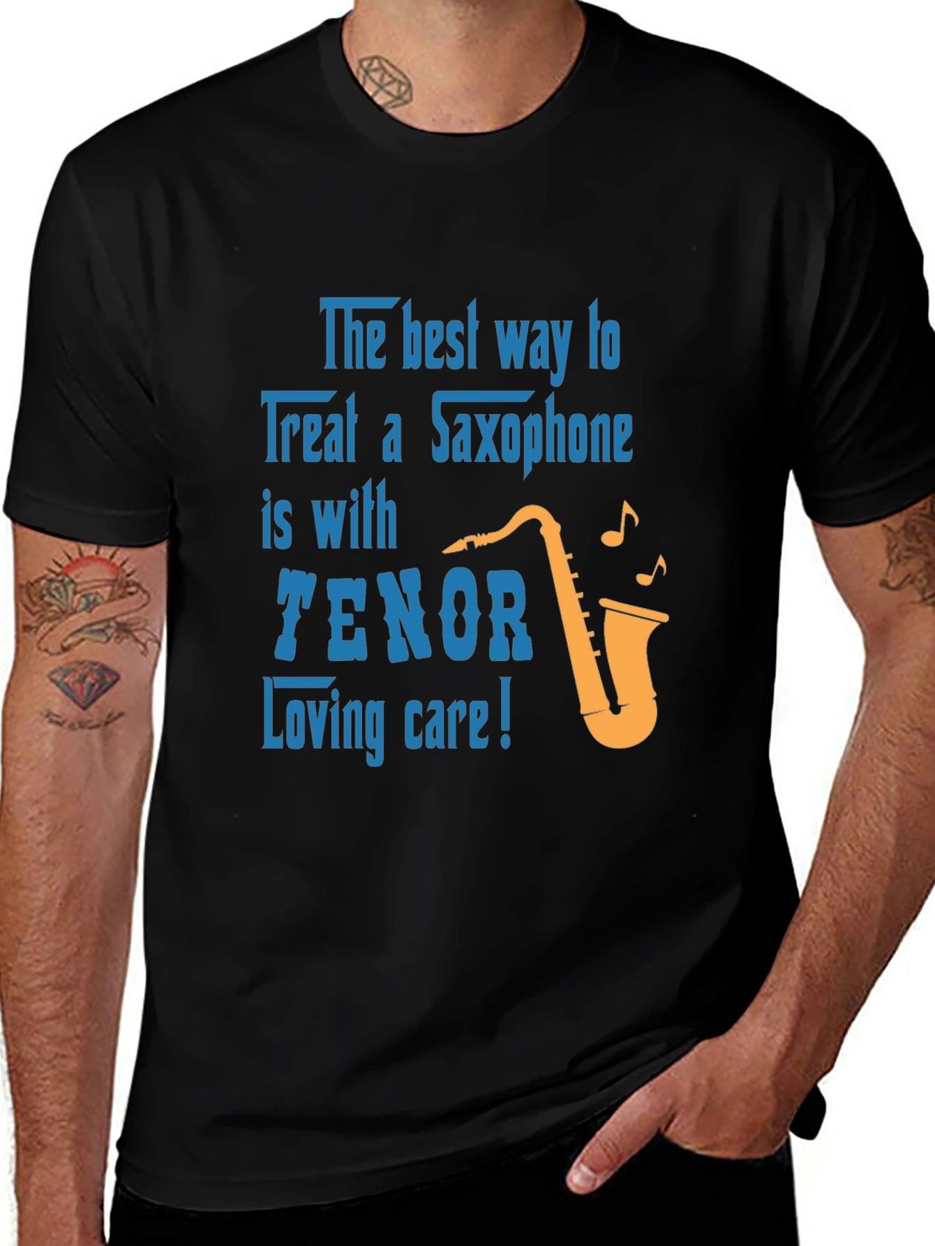 Saxophone Lover T-Shirt: Tenor Loving Care Design