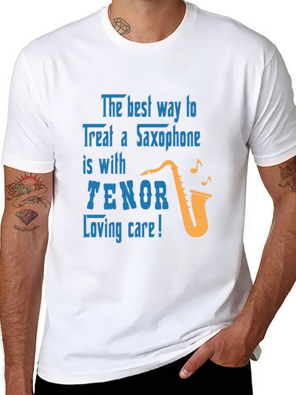 Saxophone Lover T-Shirt: Tenor Loving Care Design