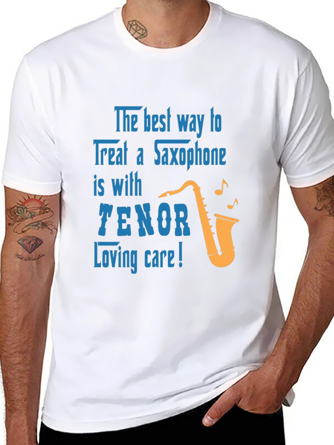 Saxophone Lover T-Shirt: Tenor Loving Care Design