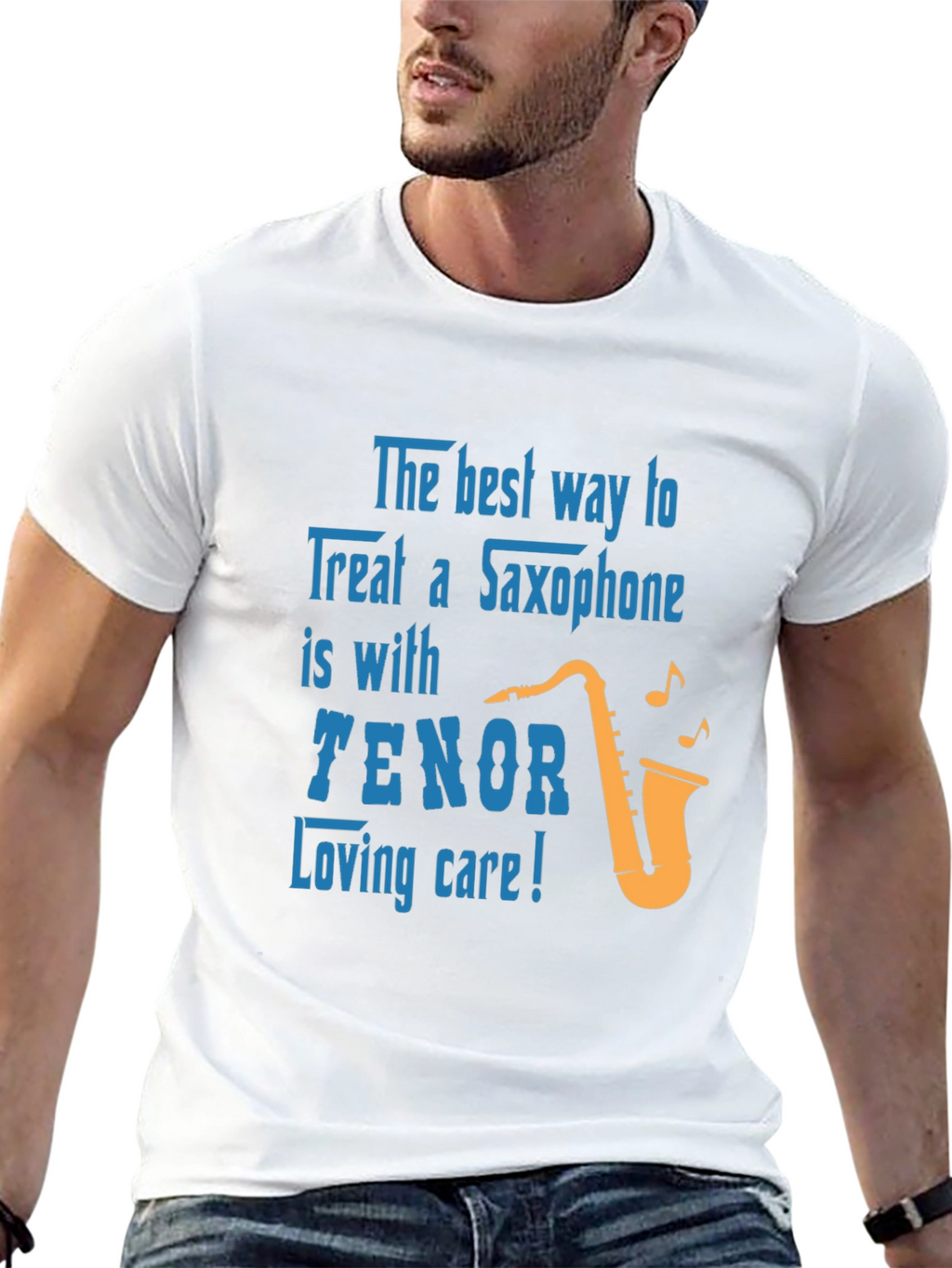 Saxophone Lover T-Shirt: Tenor Loving Care Design