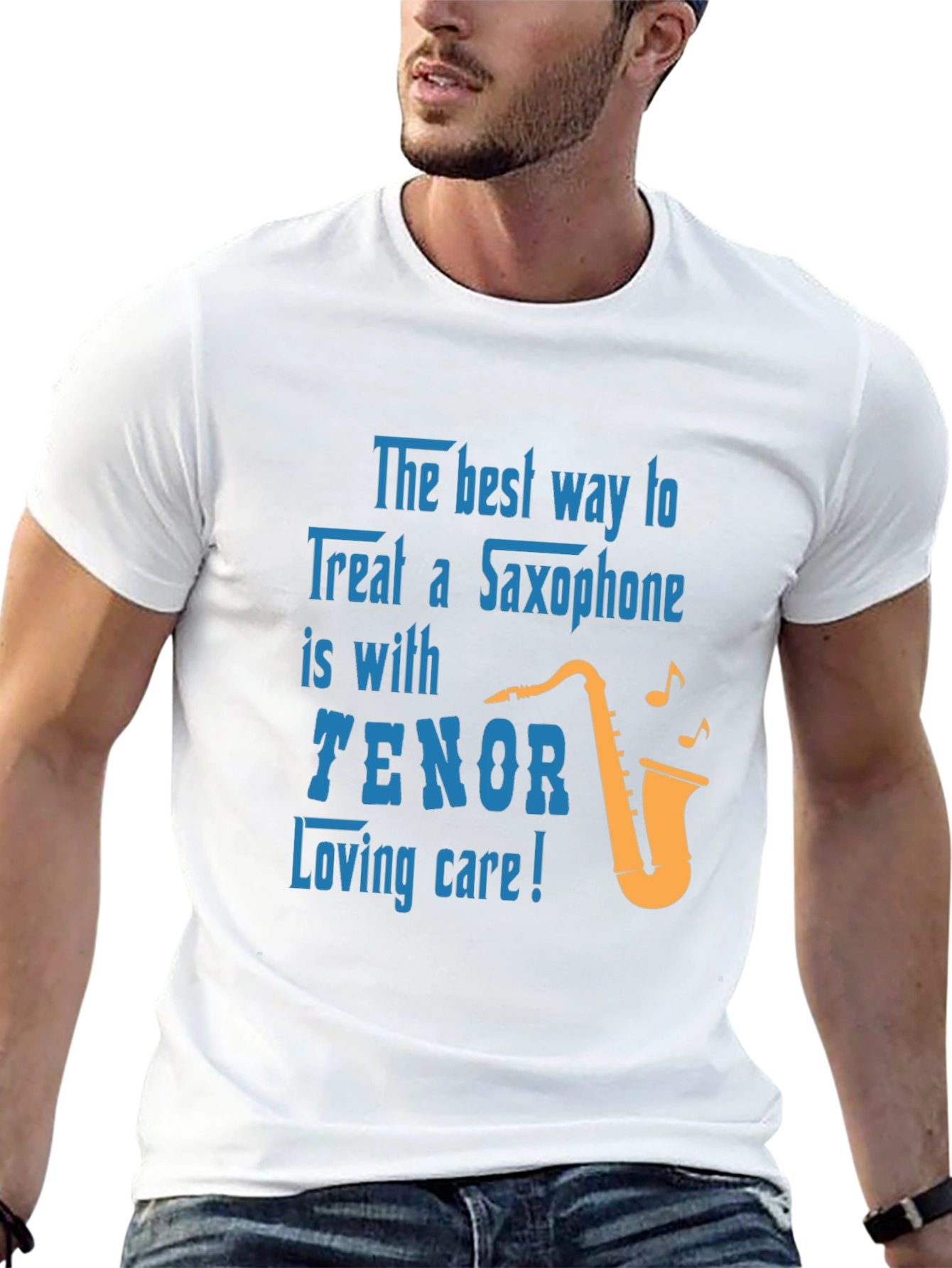 Saxophone Lover T-Shirt: Tenor Loving Care Design