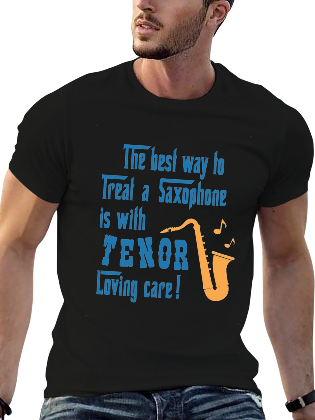 Saxophone Lover T-Shirt: Tenor Loving Care Design