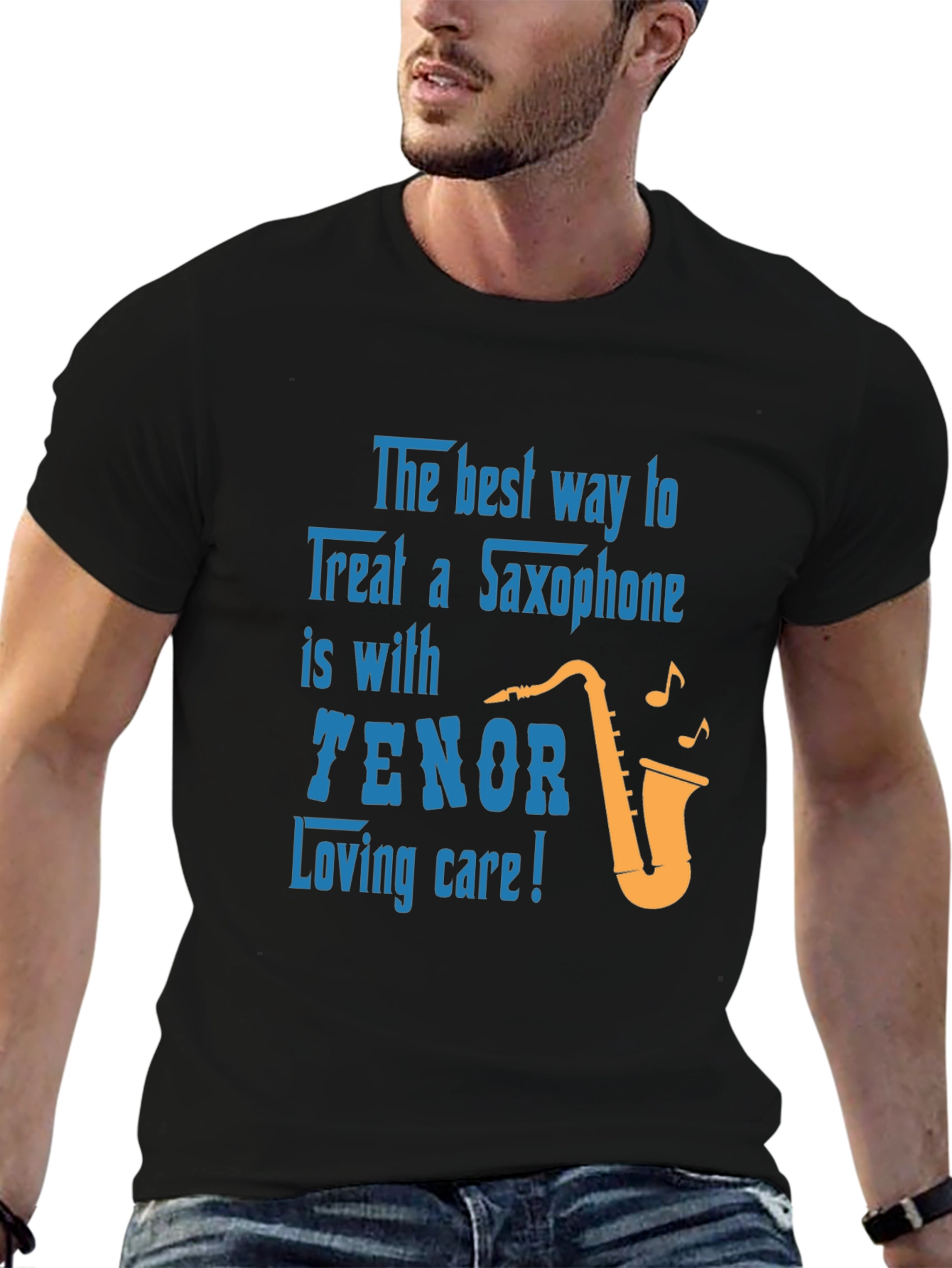 Saxophone Lover T-Shirt: Tenor Loving Care Design