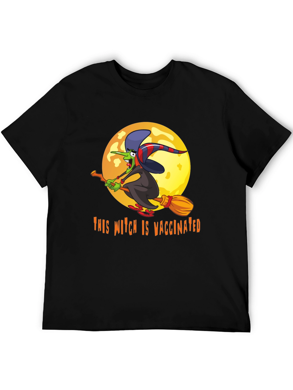 Vaccinated Witch T-Shirt - Halloween Design