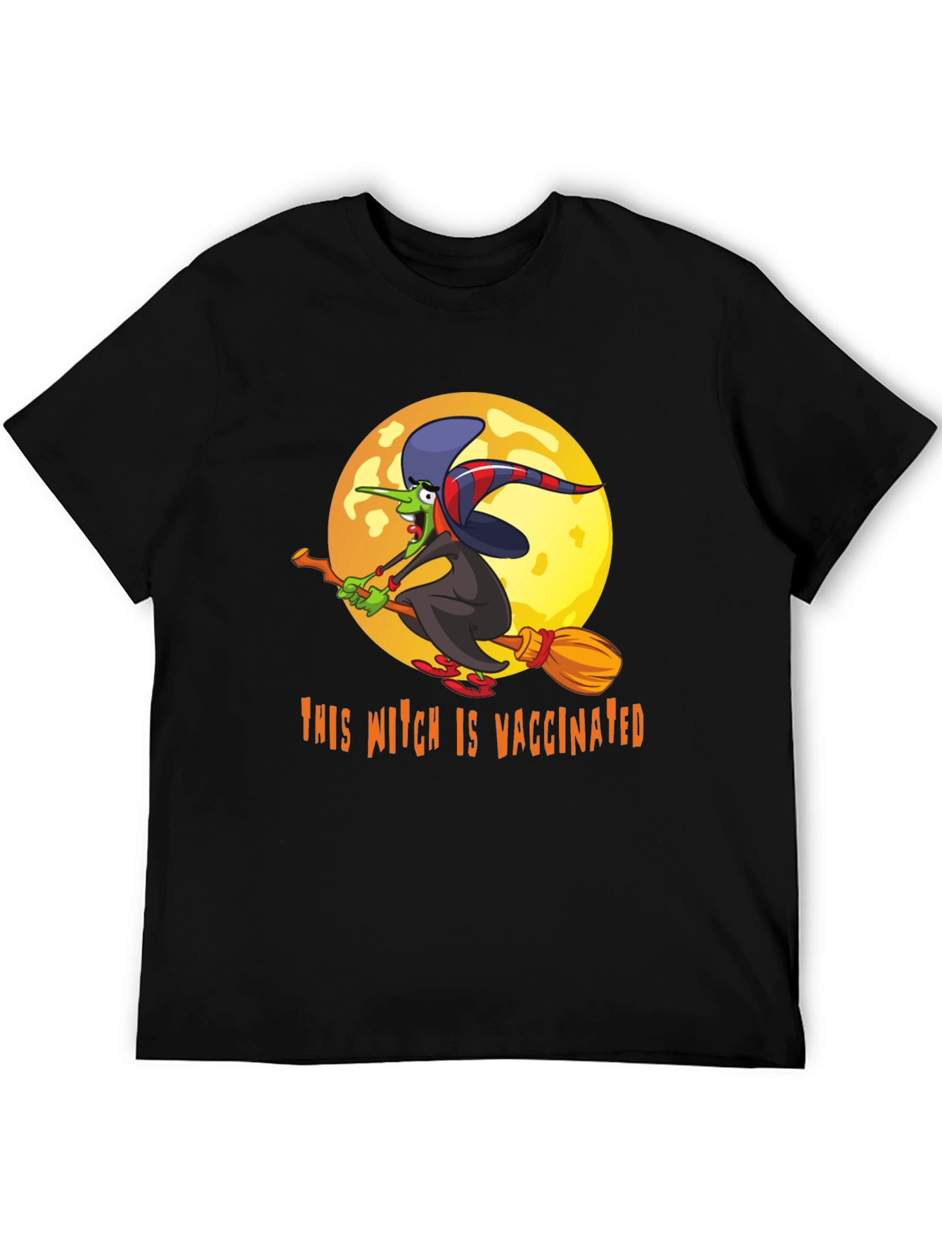 Vaccinated Witch T-Shirt - Halloween Design