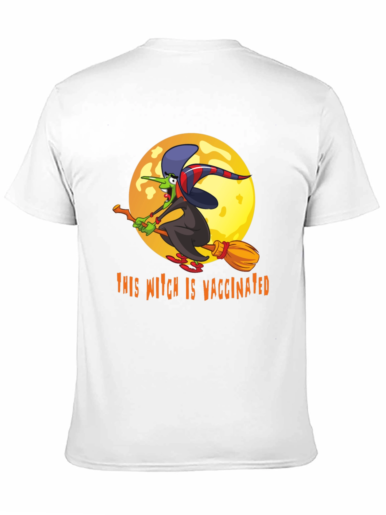 Vaccinated Witch T-Shirt - Halloween Design