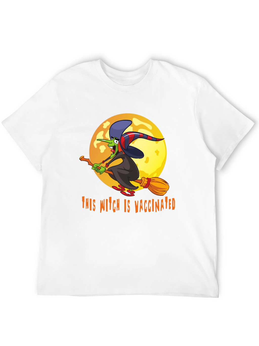 Vaccinated Witch T-Shirt - Halloween Design