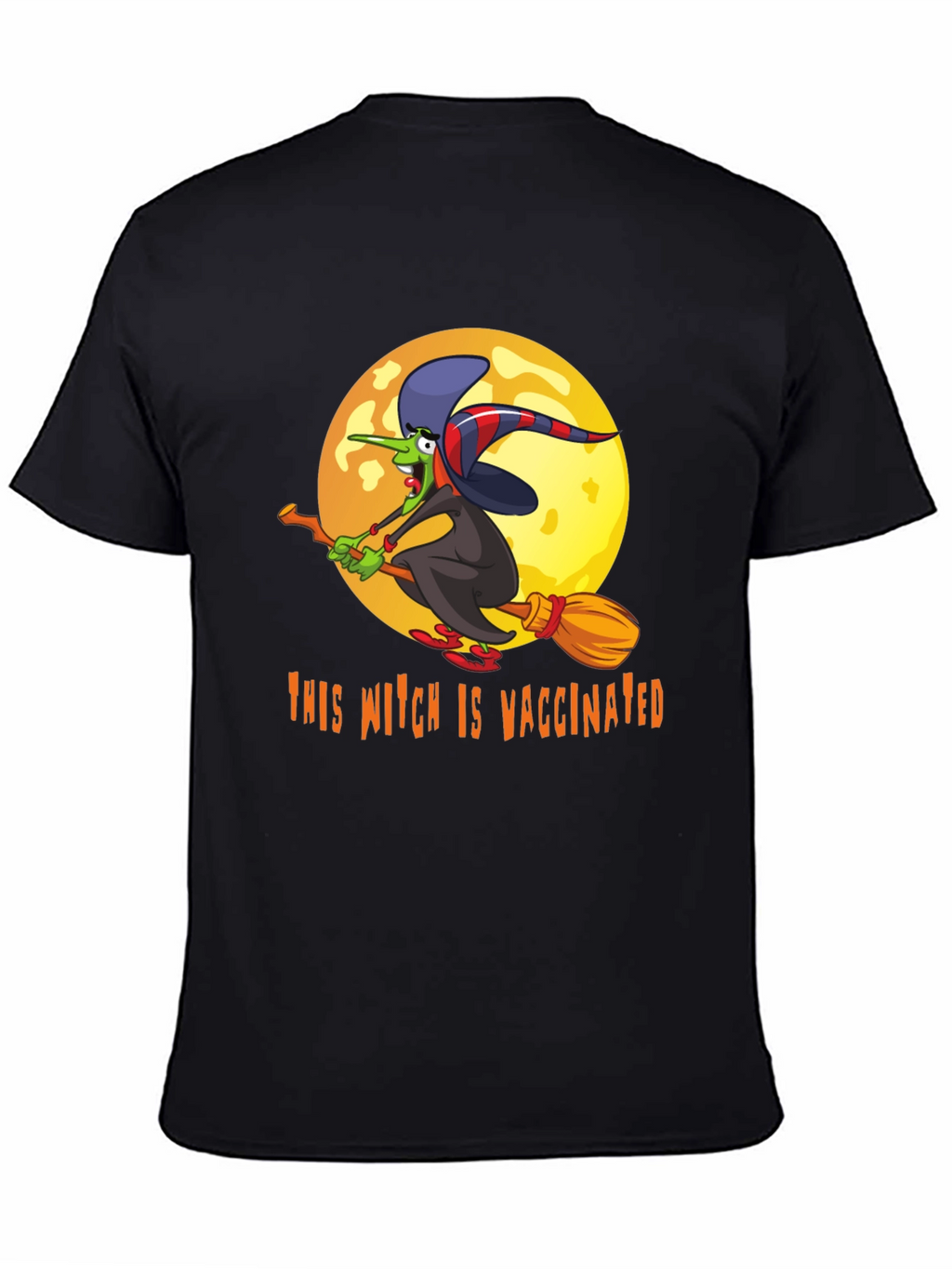 Vaccinated Witch T-Shirt - Halloween Design
