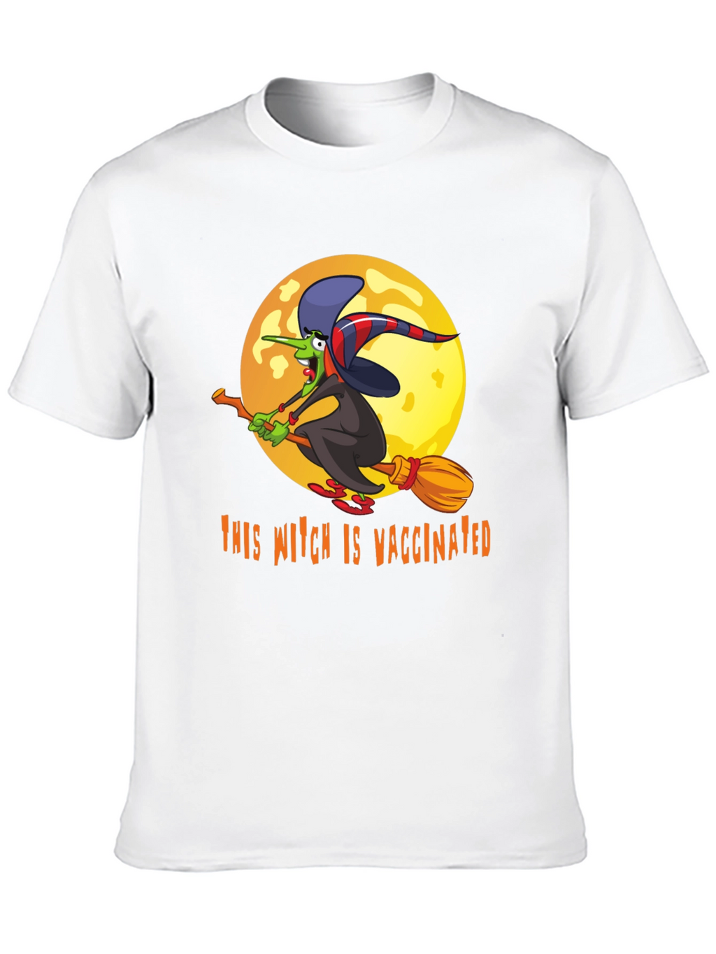 Vaccinated Witch T-Shirt - Halloween Design