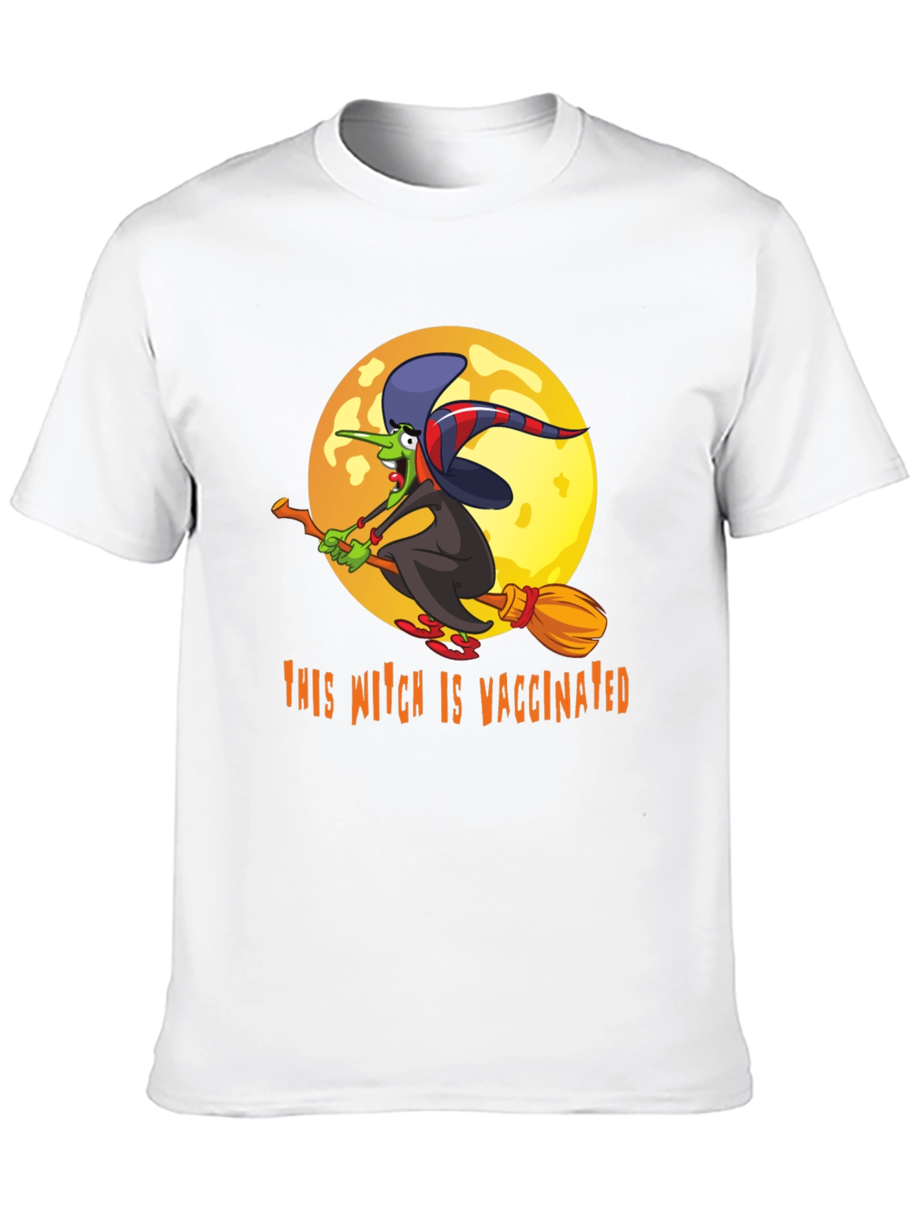 Vaccinated Witch T-Shirt - Halloween Design
