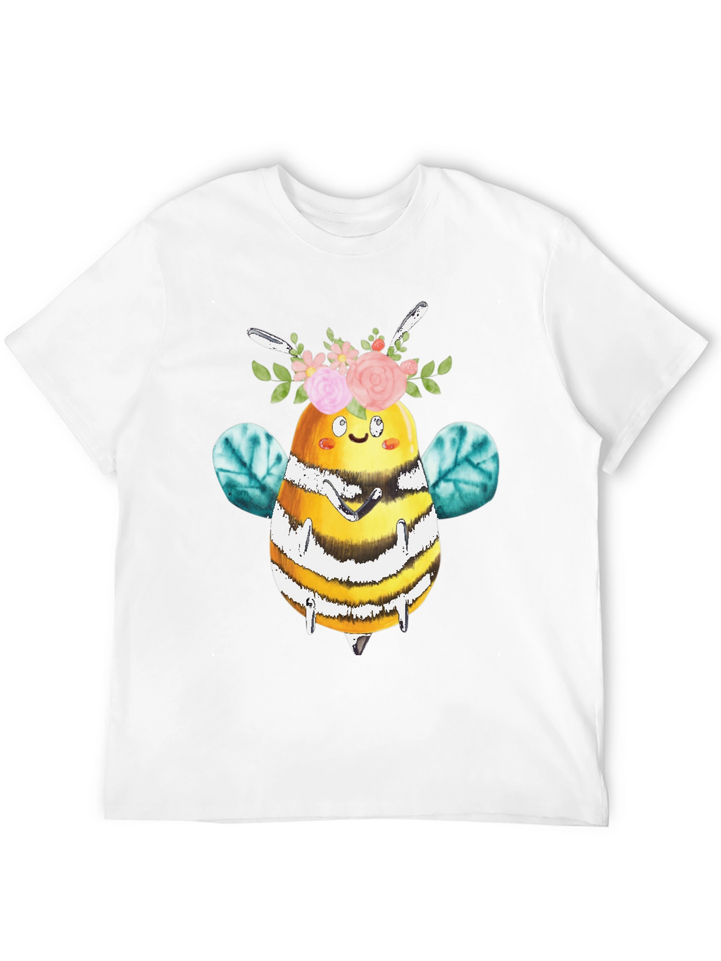 Cute Bee with Floral Crown T-Shirt